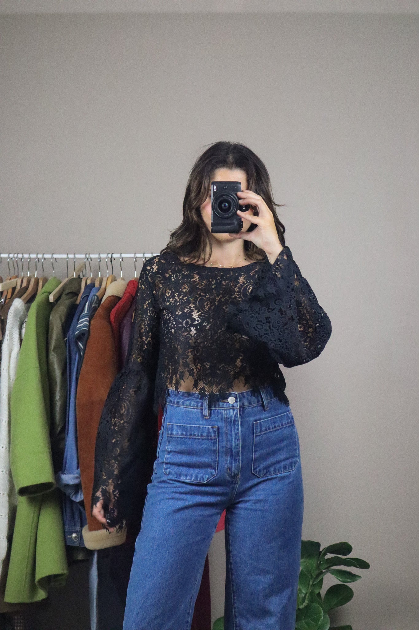 For Love & Lemons x Lace Cropped Blouse (S)