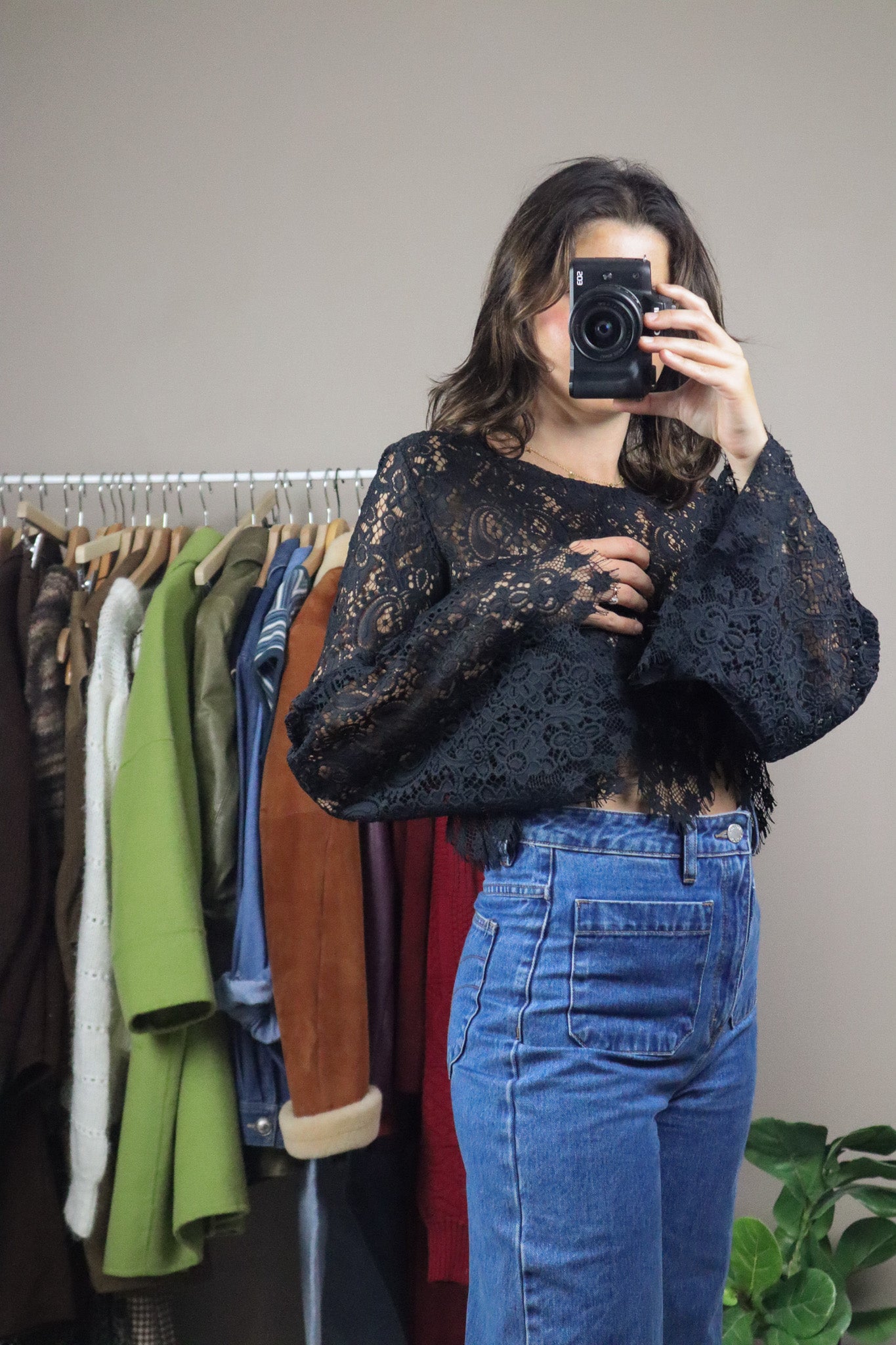 For Love & Lemons x Lace Cropped Blouse (S)