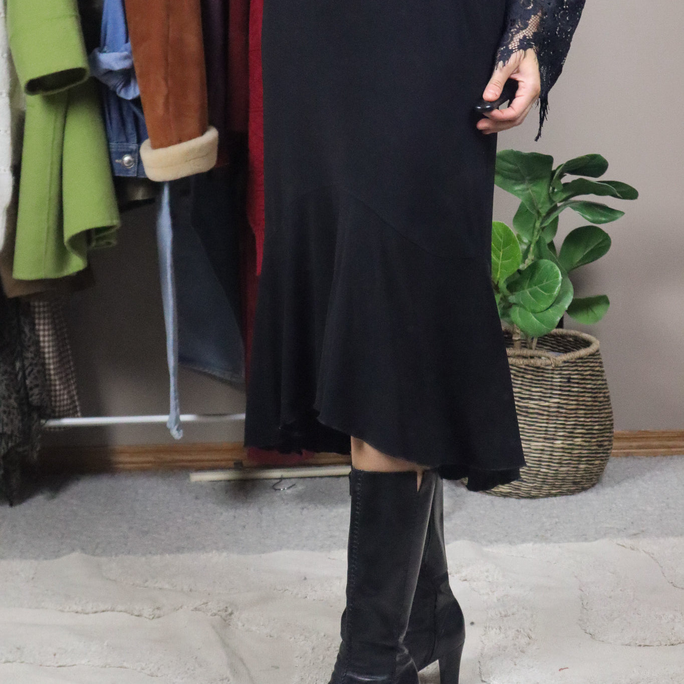 Vintage x Leather Stitched Boots (7.5/8)