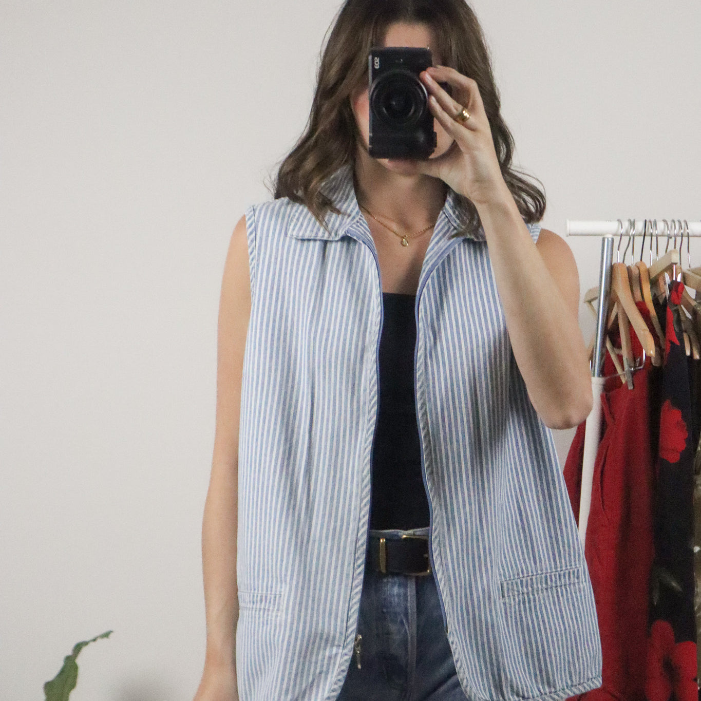 Vintage x Cotton Pinstrip Vest (L)