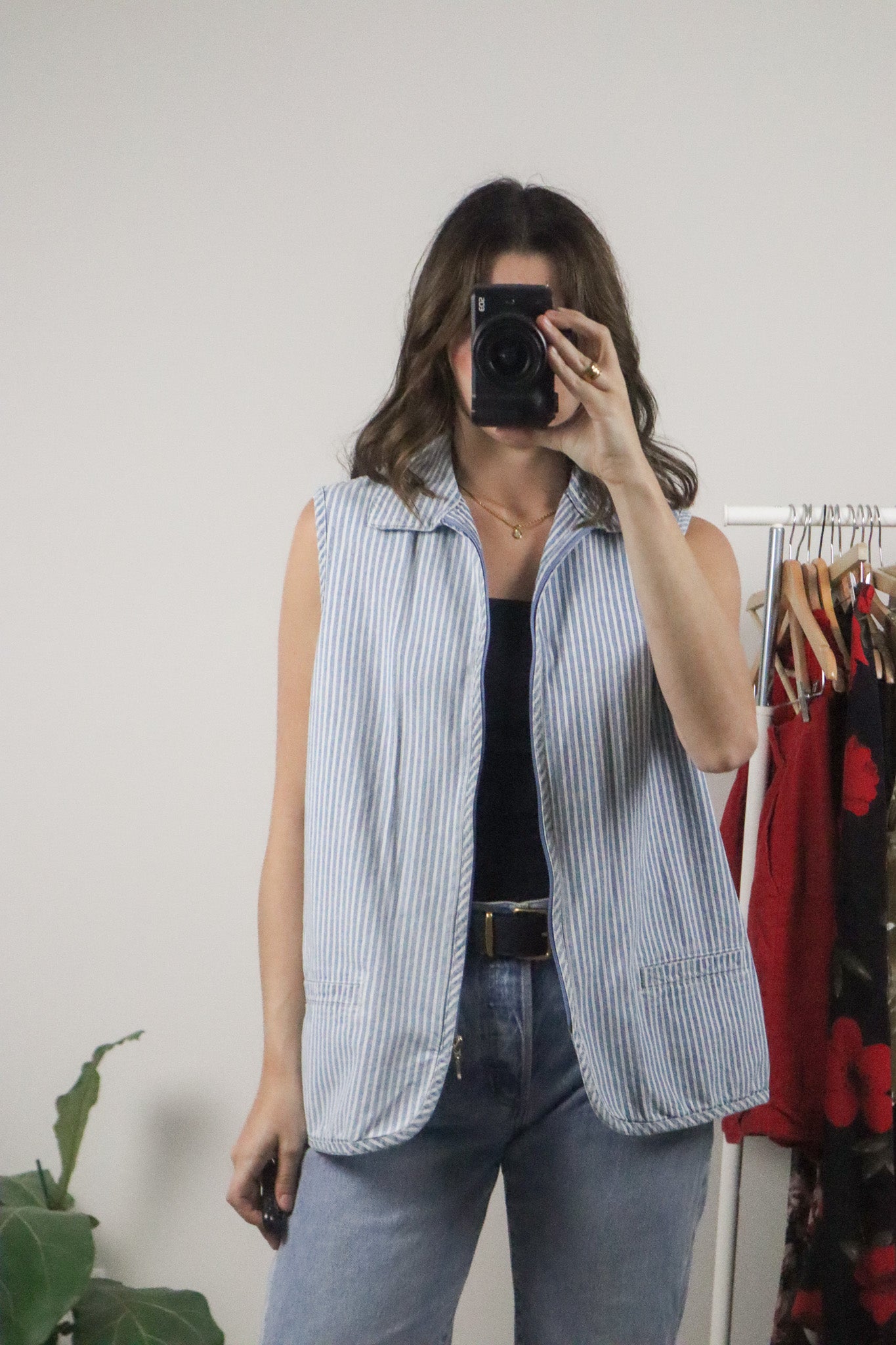 Vintage x Cotton Pinstrip Vest (L)