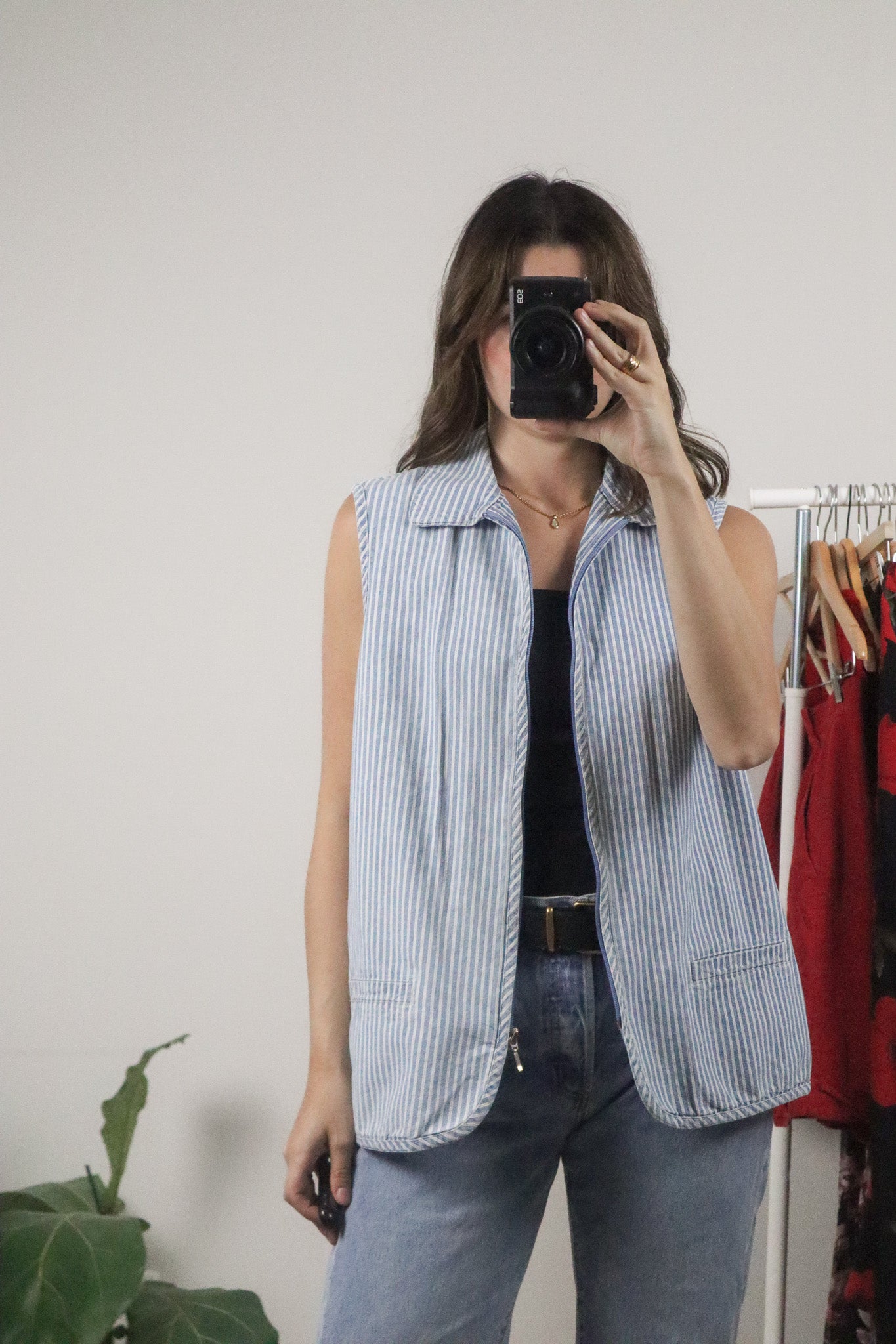 Vintage x Cotton Pinstrip Vest (L)