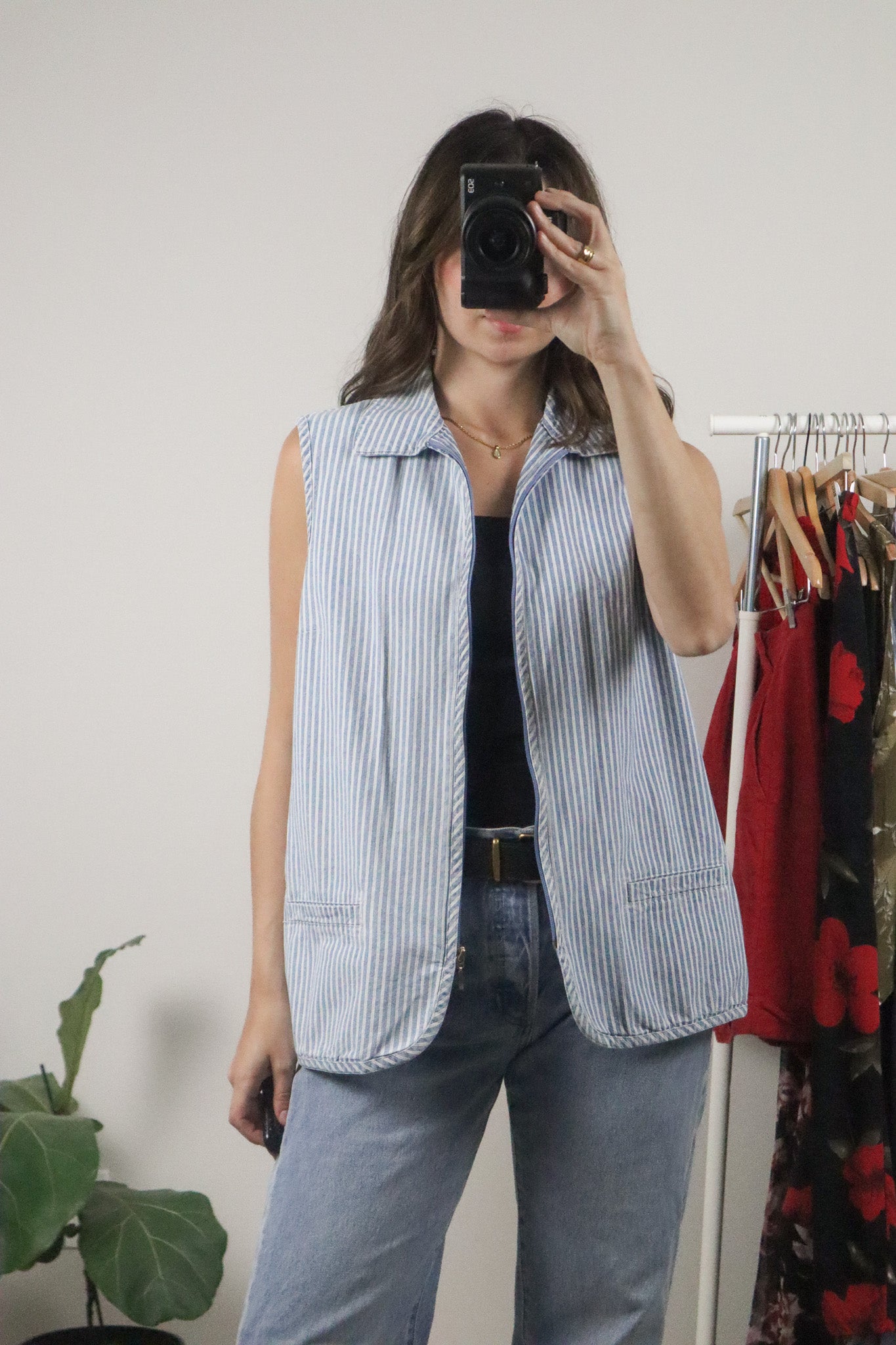 Vintage x Cotton Pinstrip Vest (L)