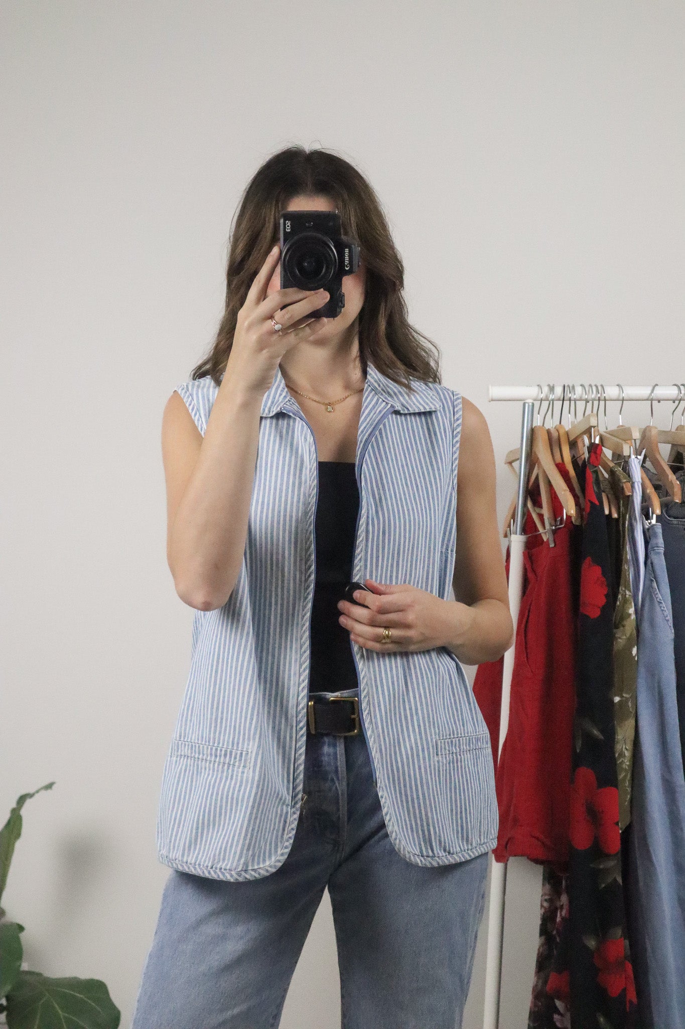 Vintage x Cotton Pinstrip Vest (L)