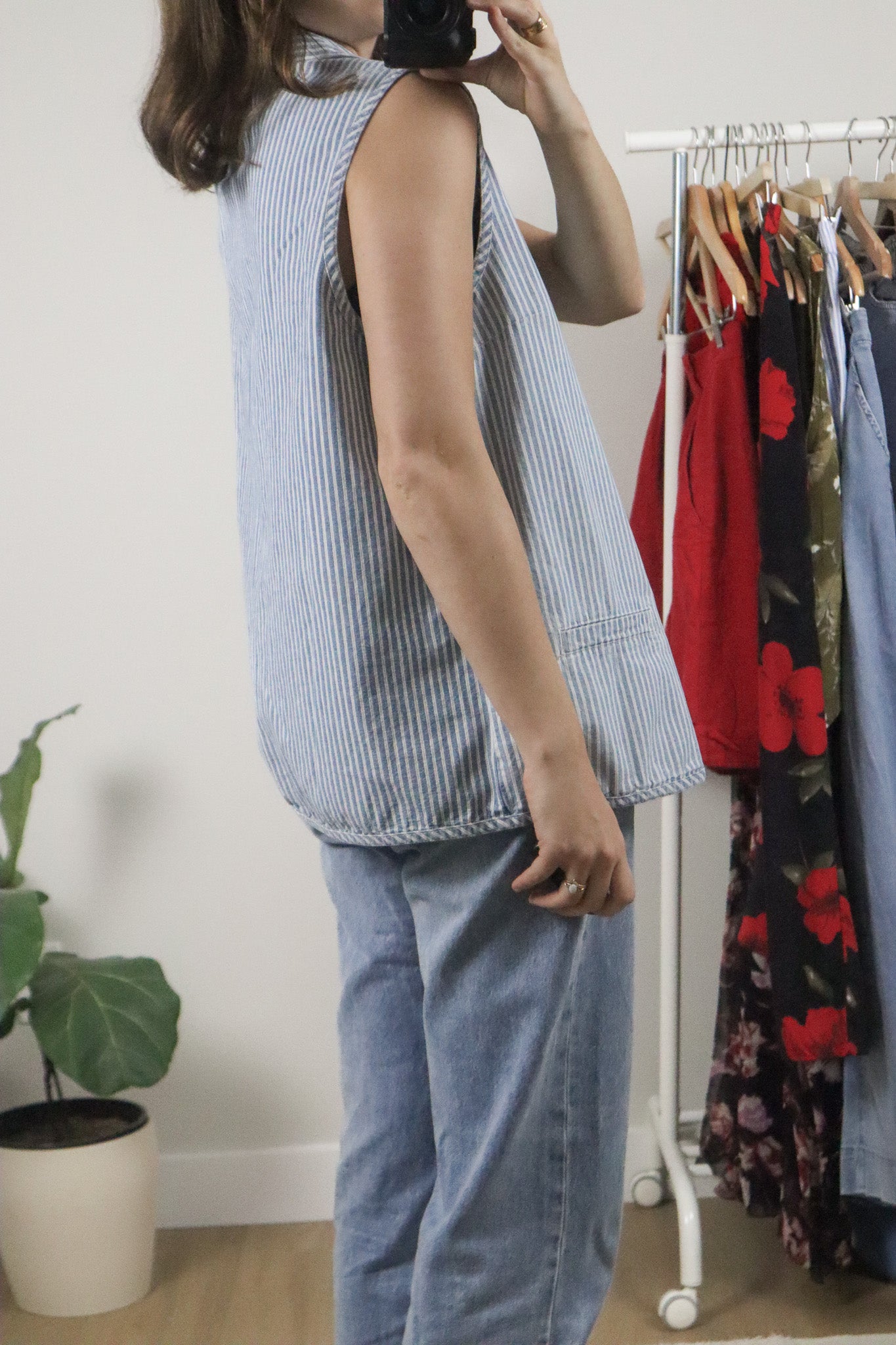 Vintage x Cotton Pinstrip Vest (L)