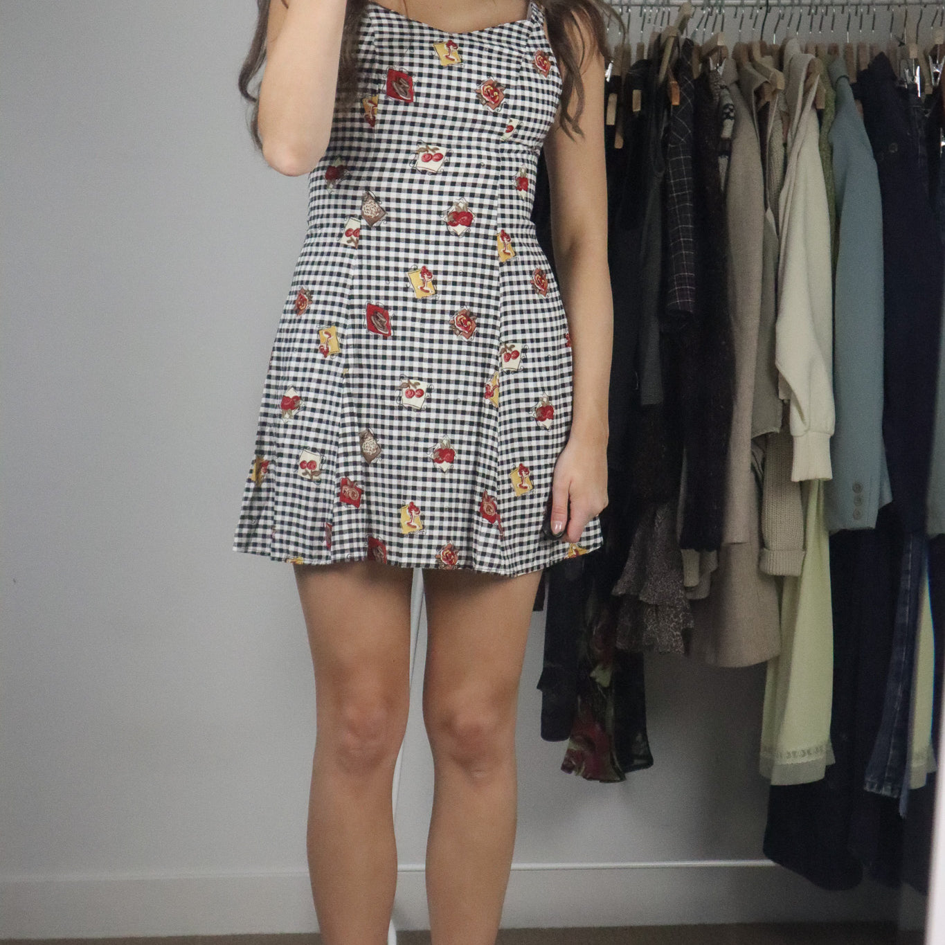 Made in Canada x Vintage x Gingham & Patterned Dress (S)