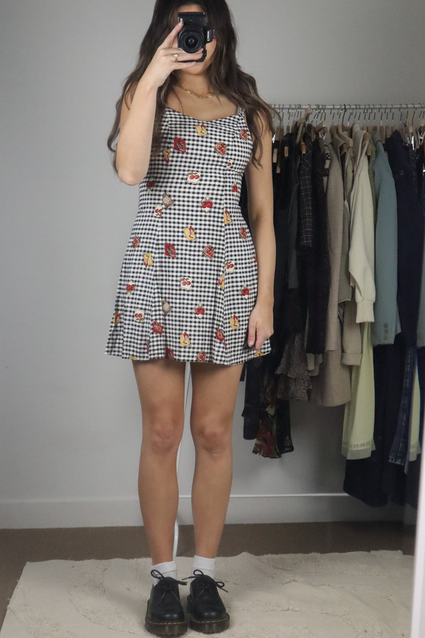 Made in Canada x Vintage x Gingham & Patterned Dress (S)