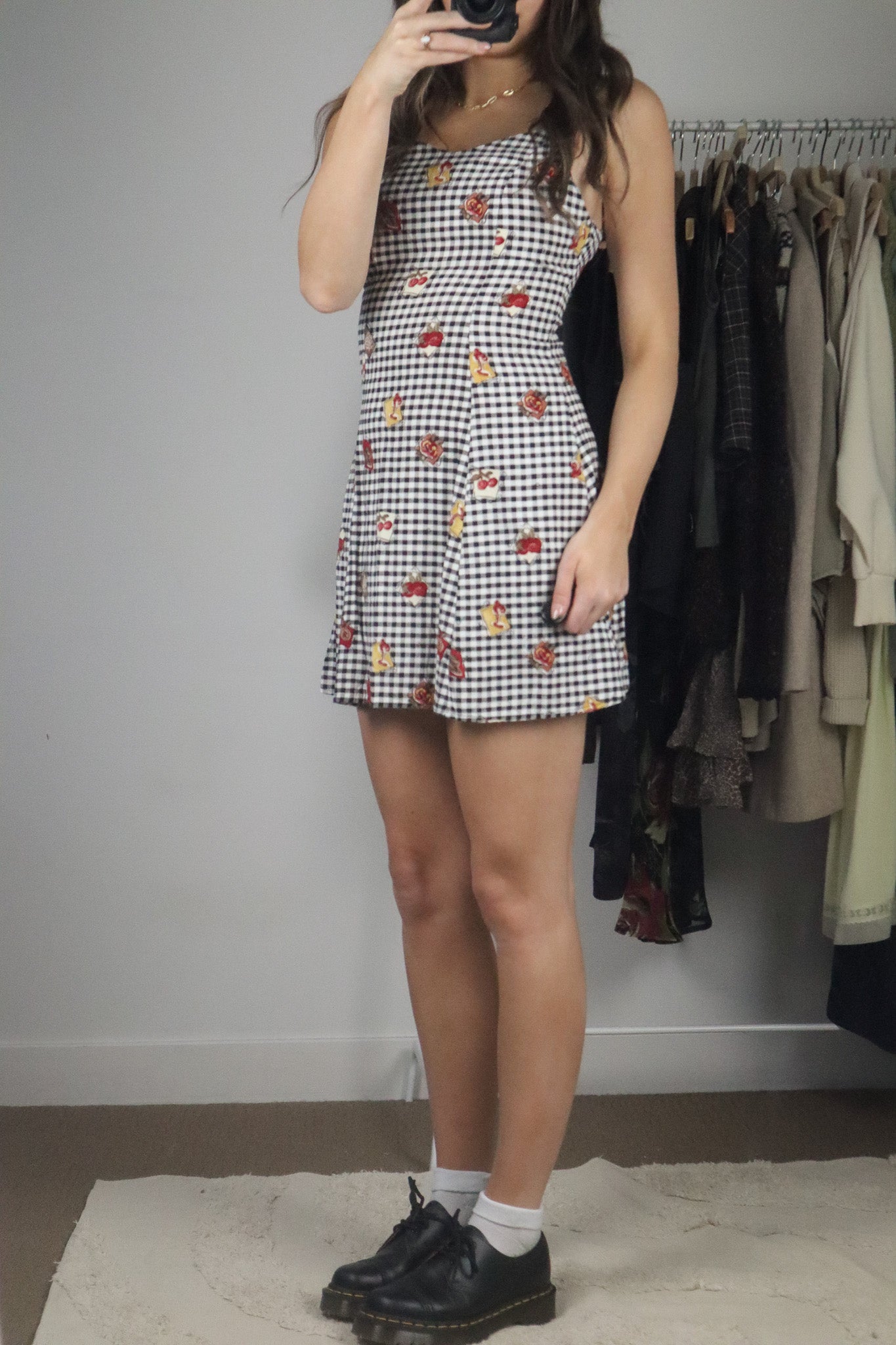 Made in Canada x Vintage x Gingham & Patterned Dress (S)