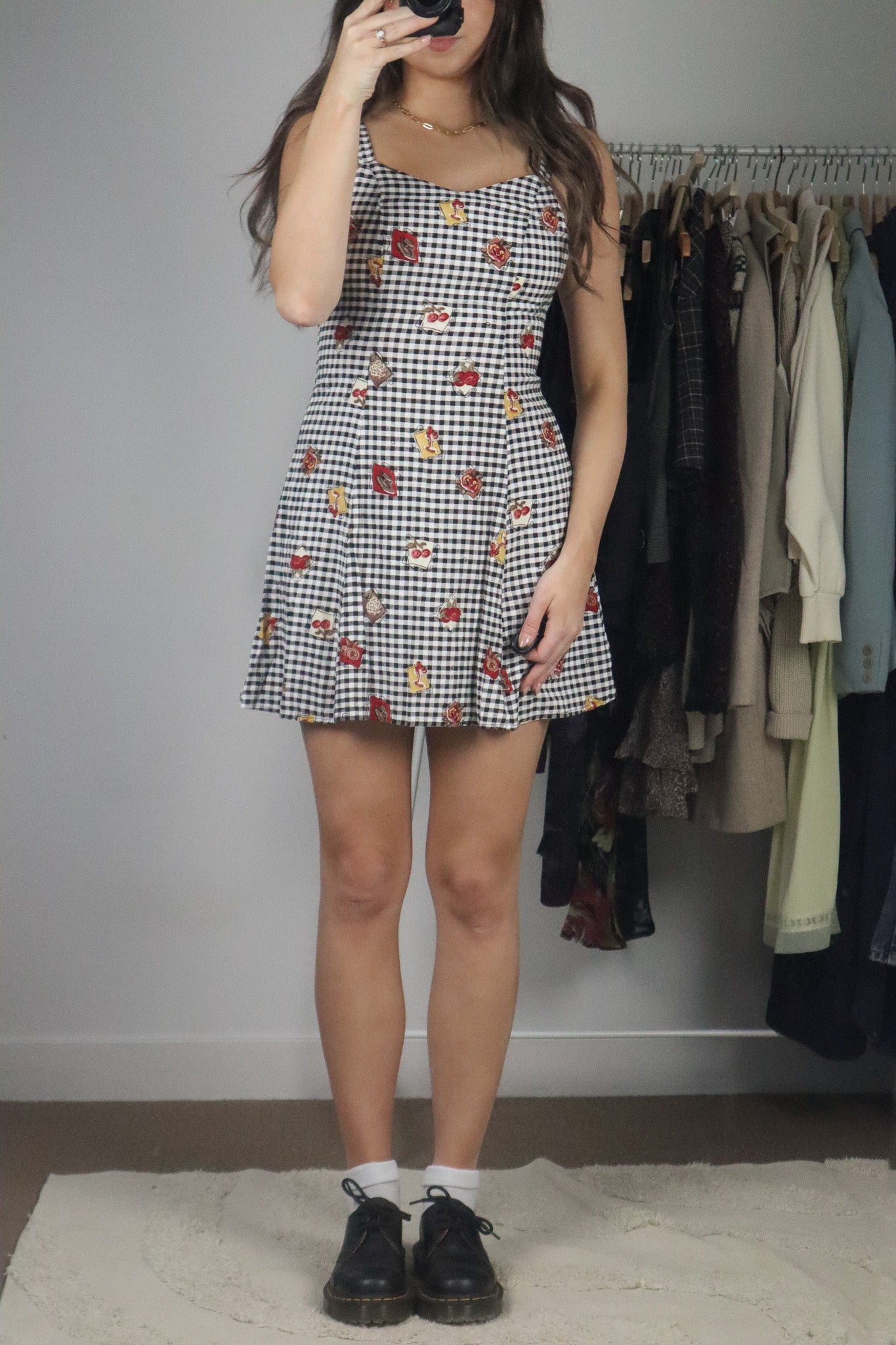 Made in Canada x Vintage x Gingham & Patterned Dress (S)