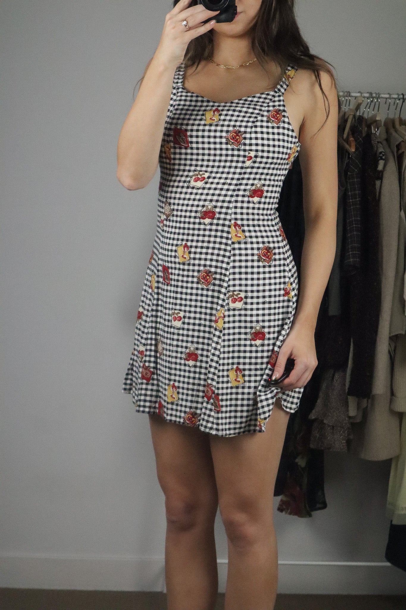 Made in Canada x Vintage x Gingham & Patterned Dress (S)
