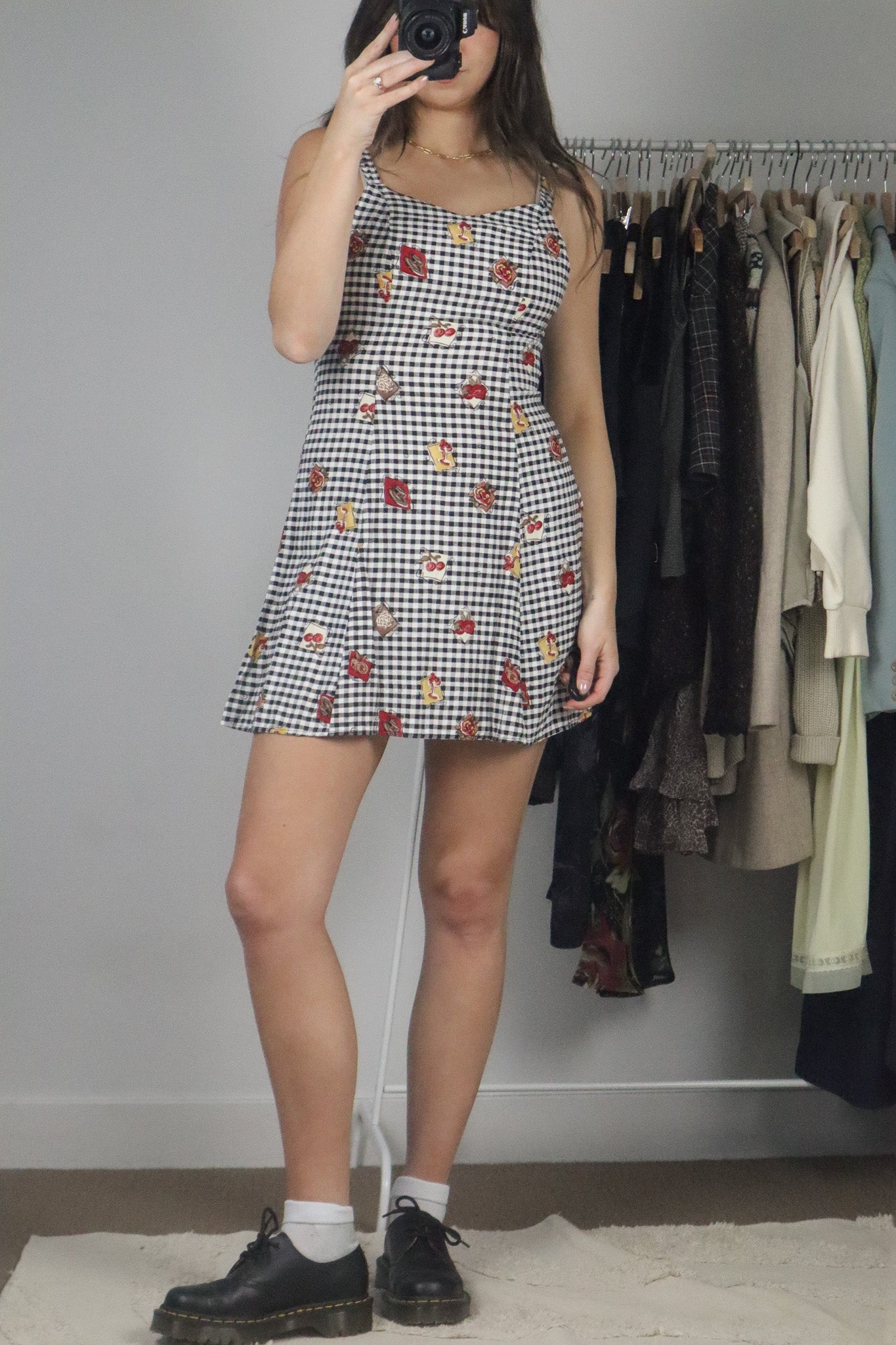 Made in Canada x Vintage x Gingham & Patterned Dress (S)