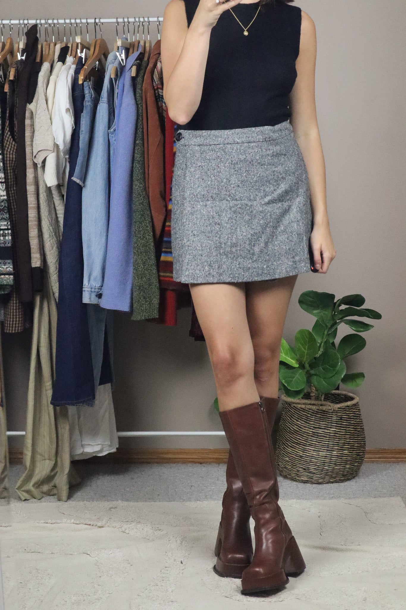 Vintage x Wool Blend Mini Skirt (10)