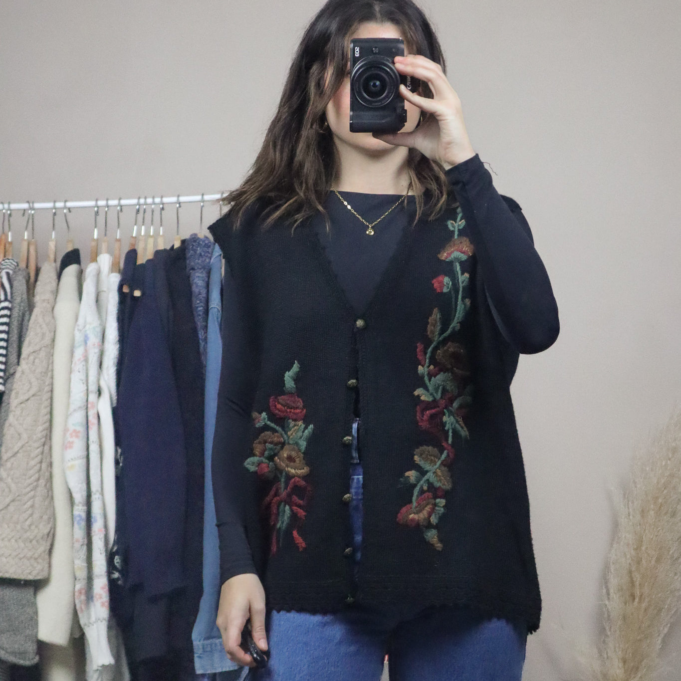 Vintage x Embroidered Wool Blend Vest (L/XL)