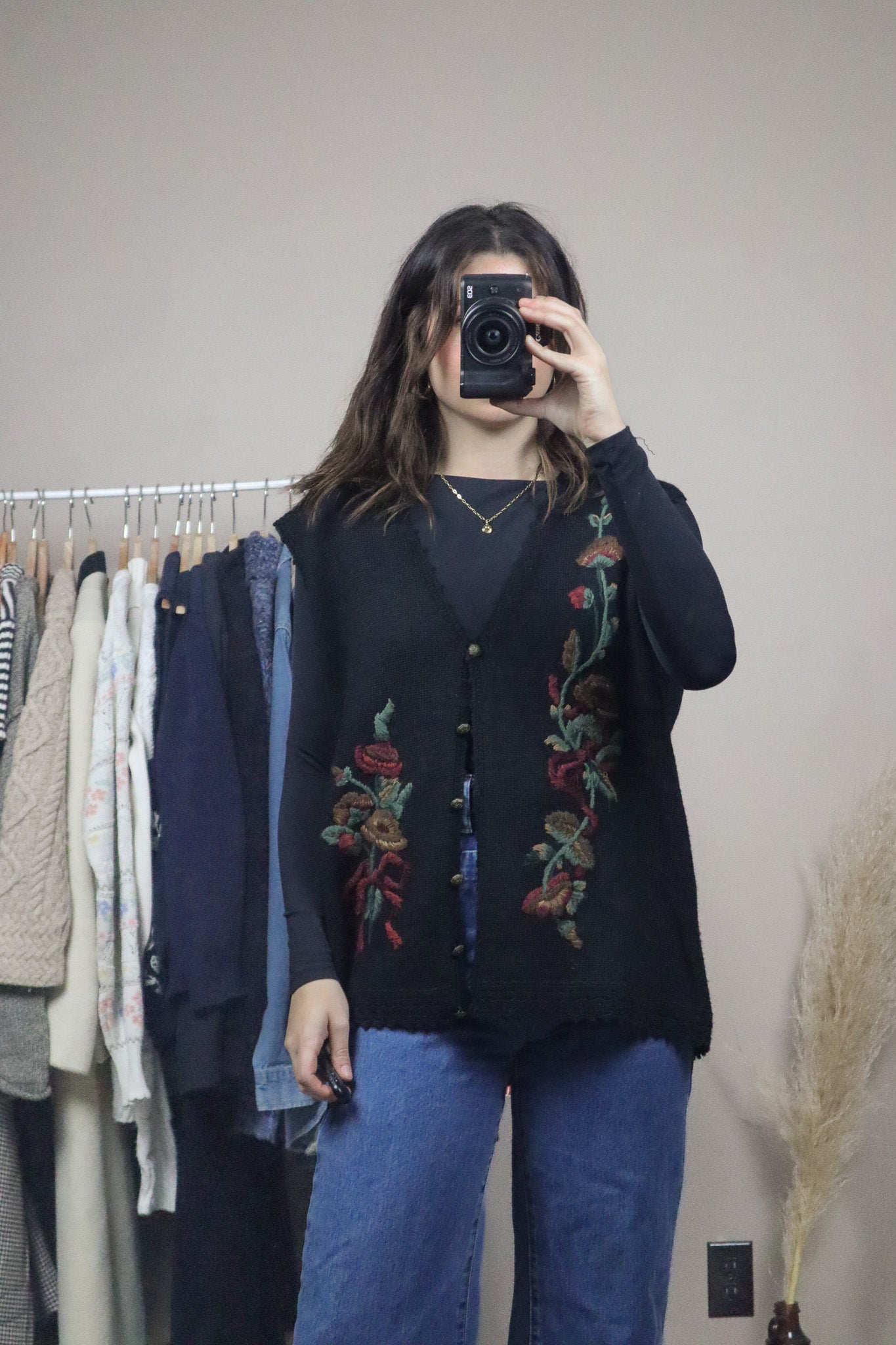 Vintage x Embroidered Wool Blend Vest (L/XL)