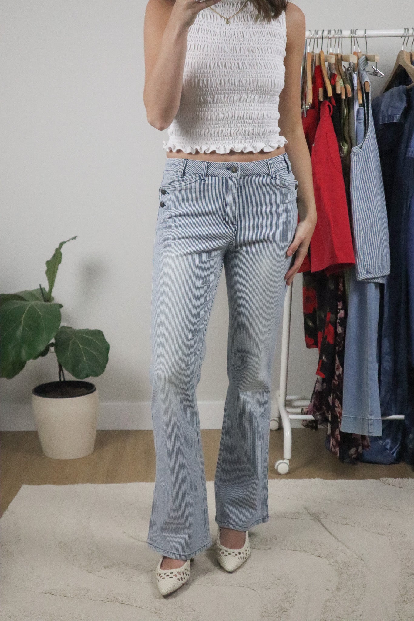 Vintage x Midrise Flare Pinstrip Pants (6)