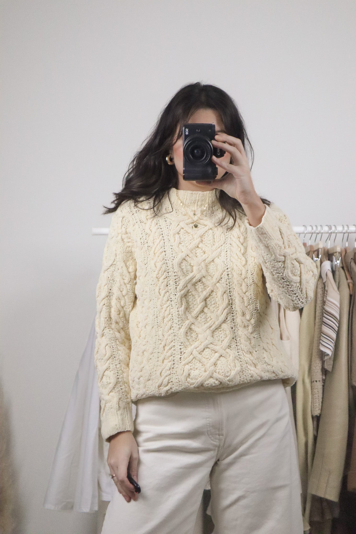 Vintage x Cotton Chunky Hand Knit Sweater (S)