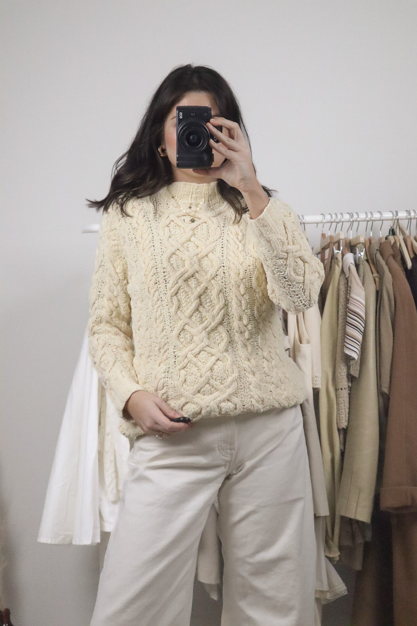 Vintage x Cotton Chunky Hand Knit Sweater (S)