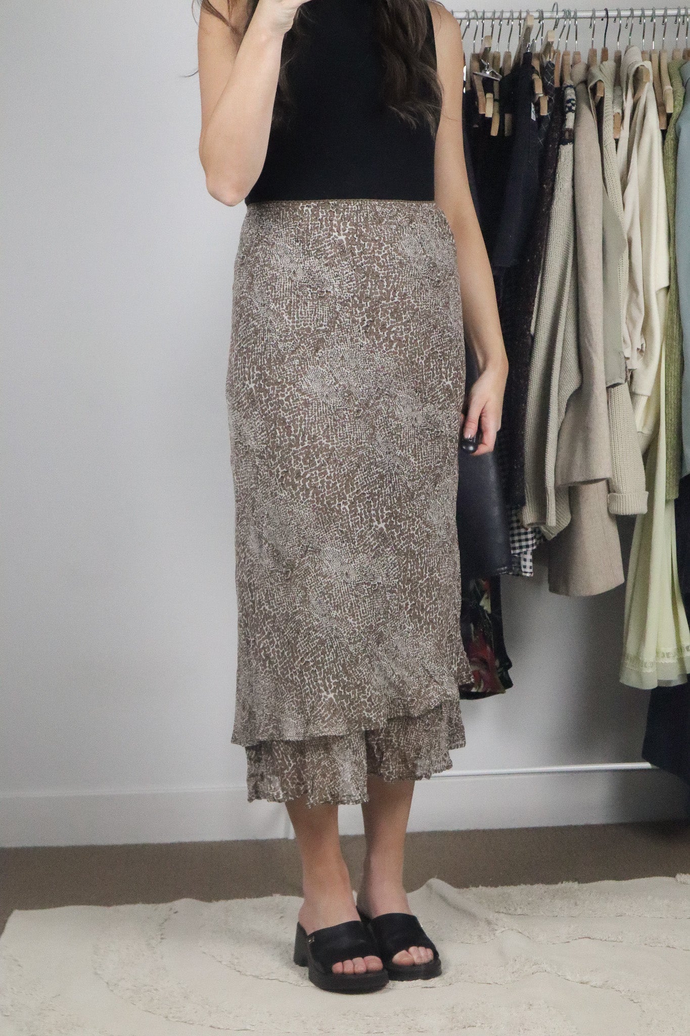 Vintage x Animal Prink Maxi Skirt (M)