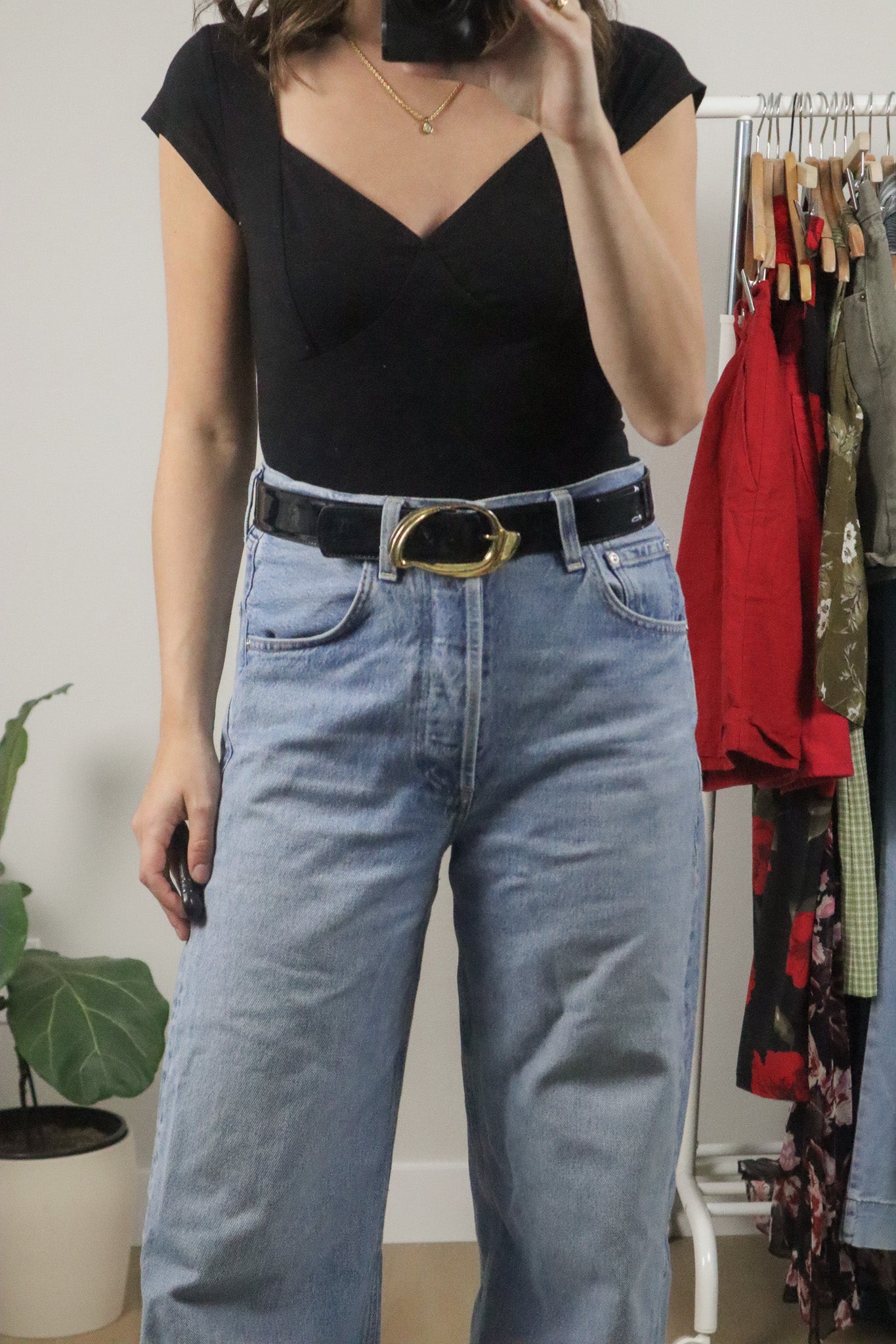 Vintage x Patent Leather Belt (M)