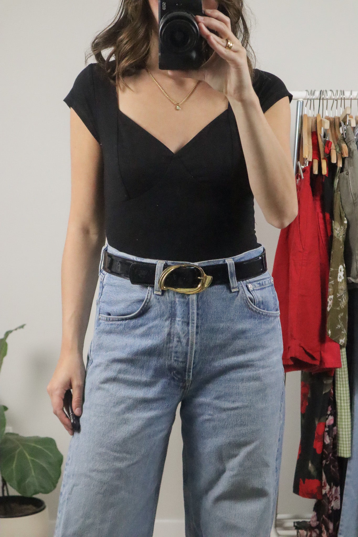 Vintage x Patent Leather Belt (M)