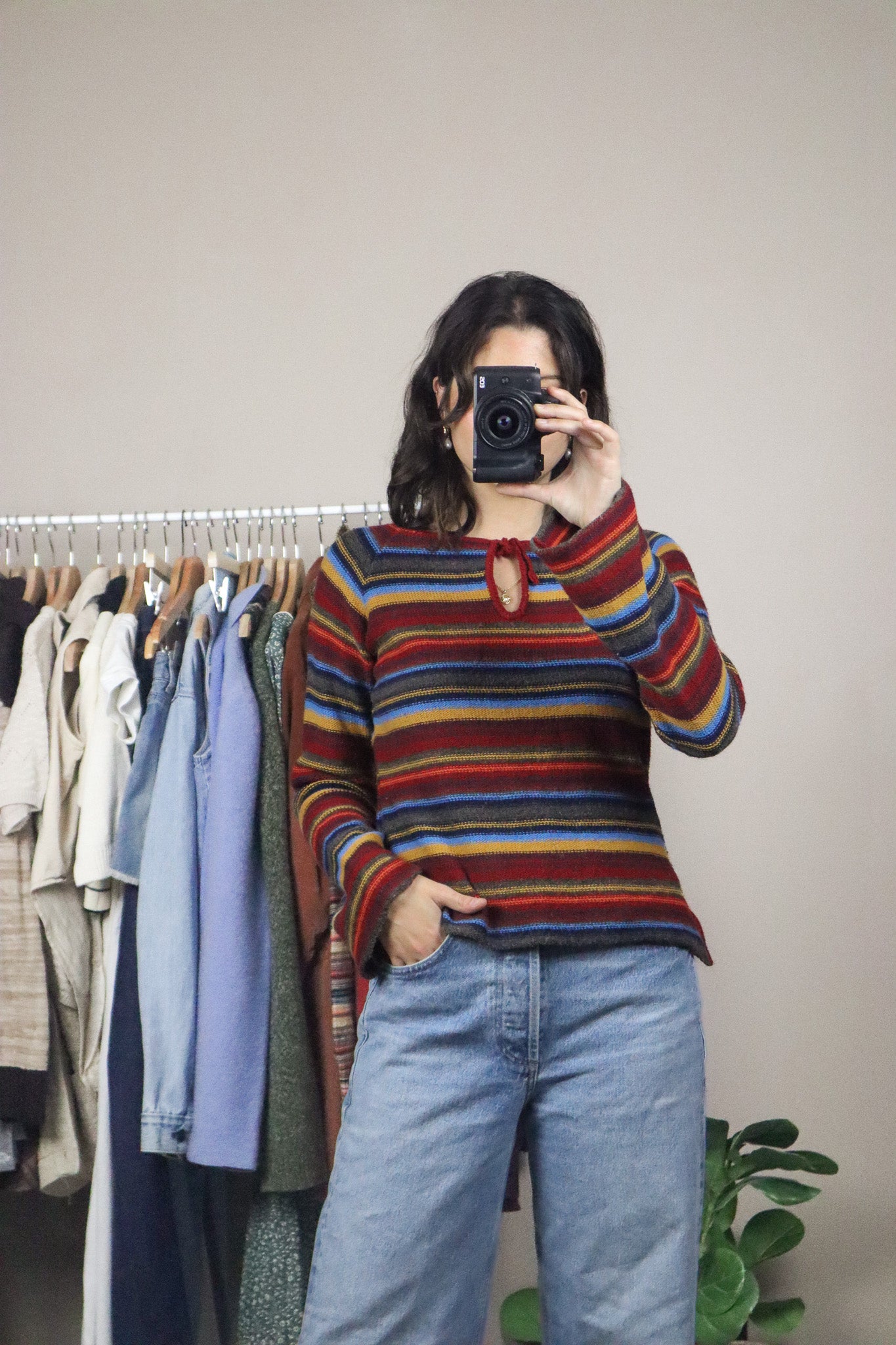Vintage x Wool Blend Striped Sweater (M)