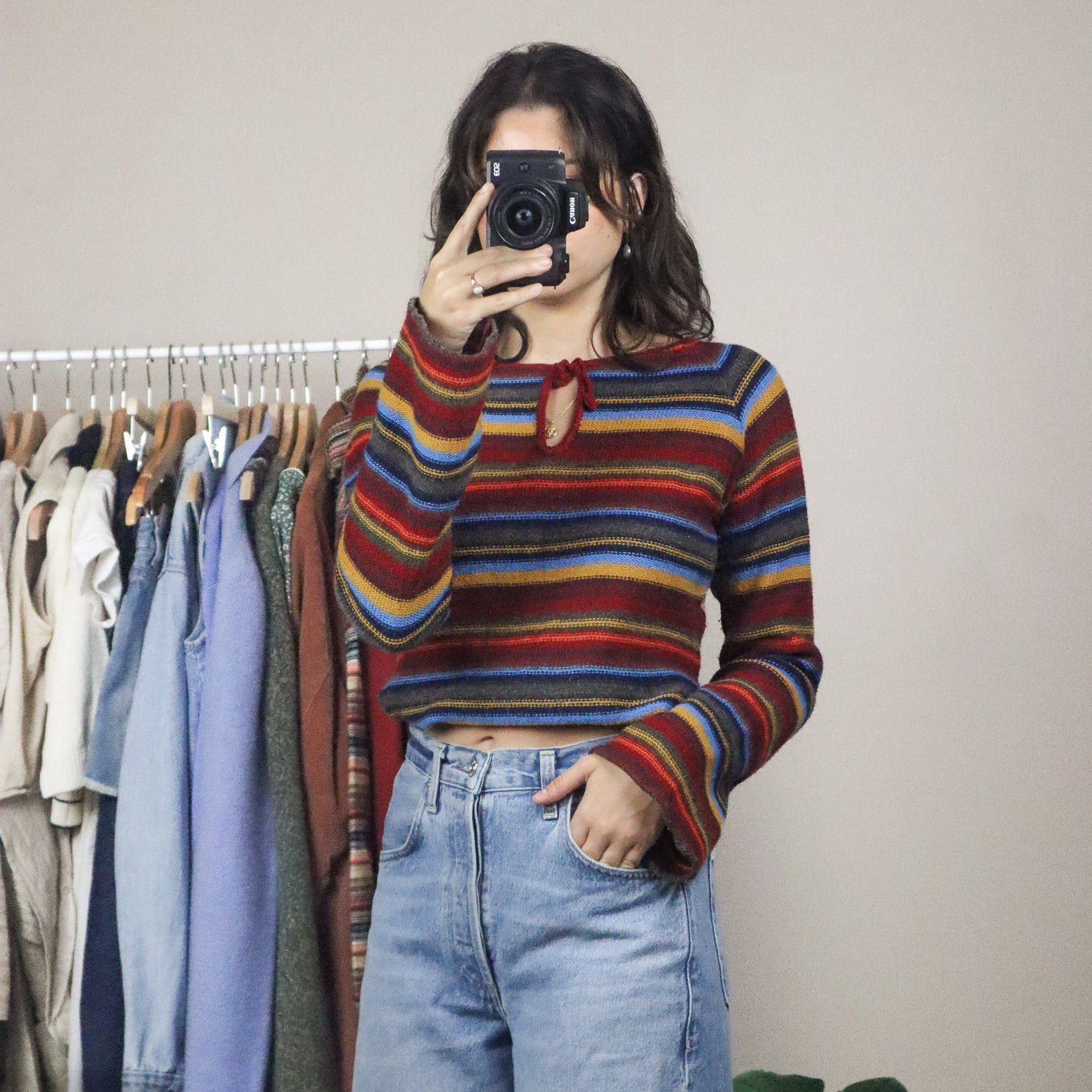 Vintage x Wool Blend Striped Sweater (M)