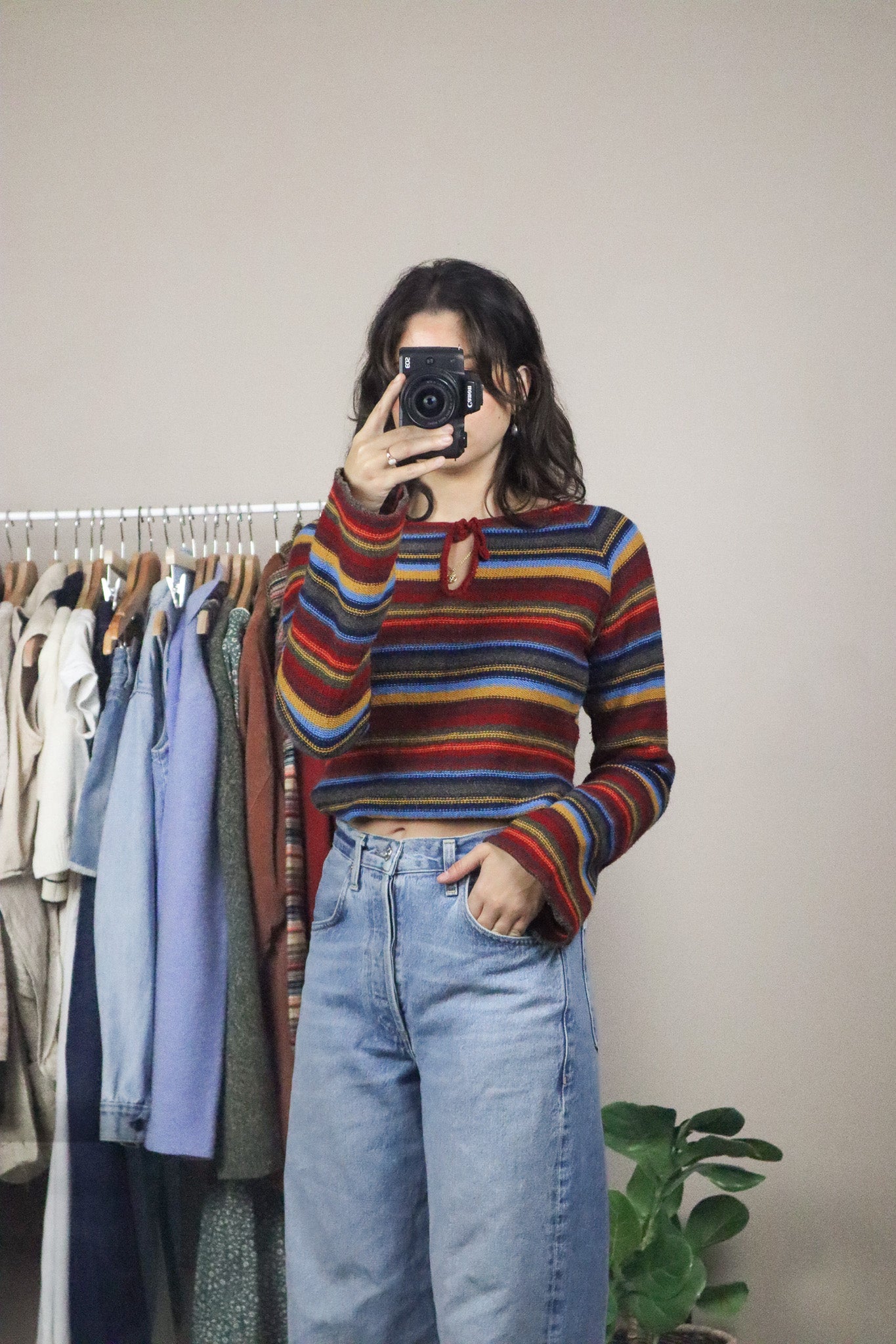 Vintage x Wool Blend Striped Sweater (M)