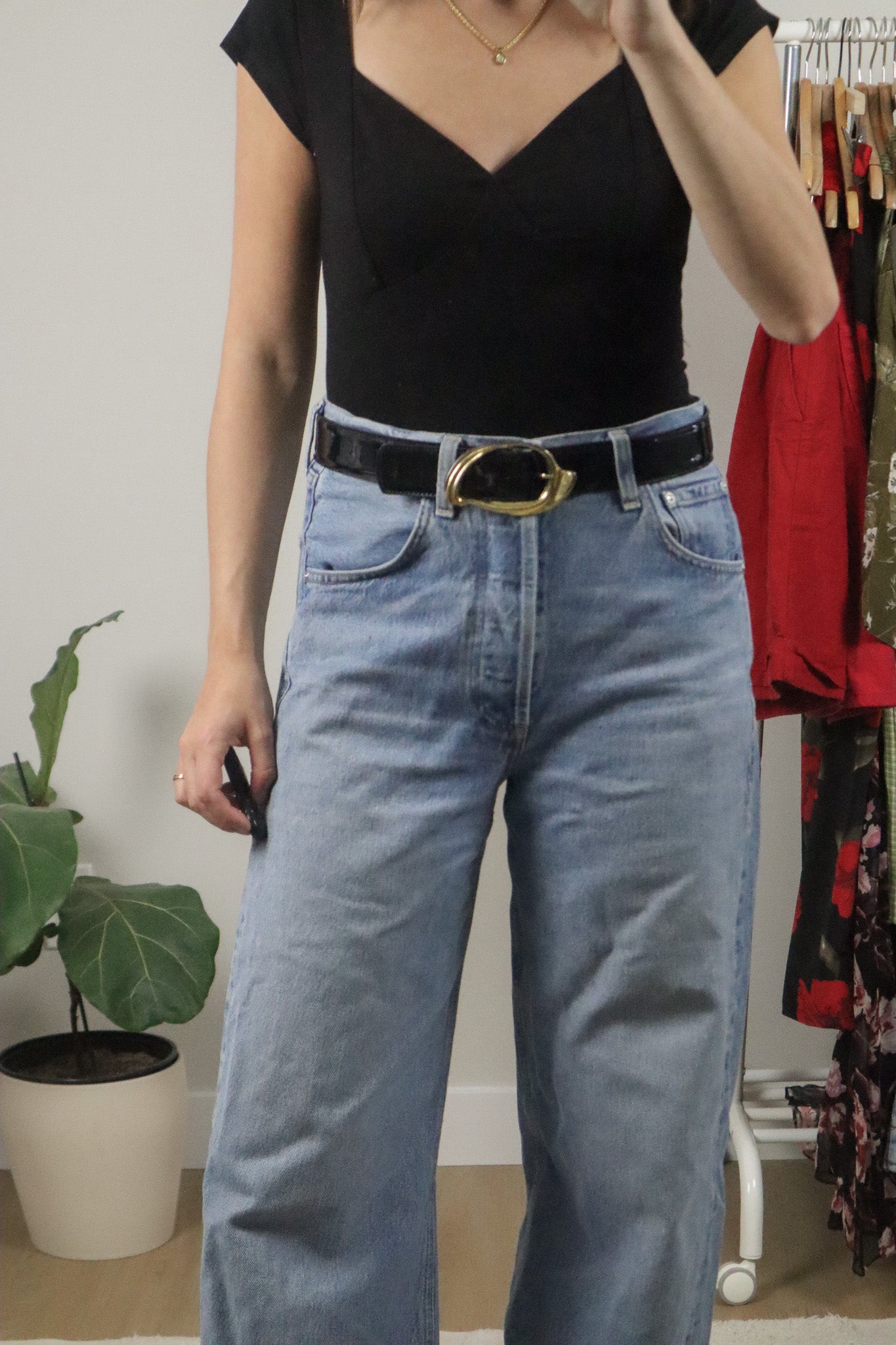 Vintage x Patent Leather Belt (M)