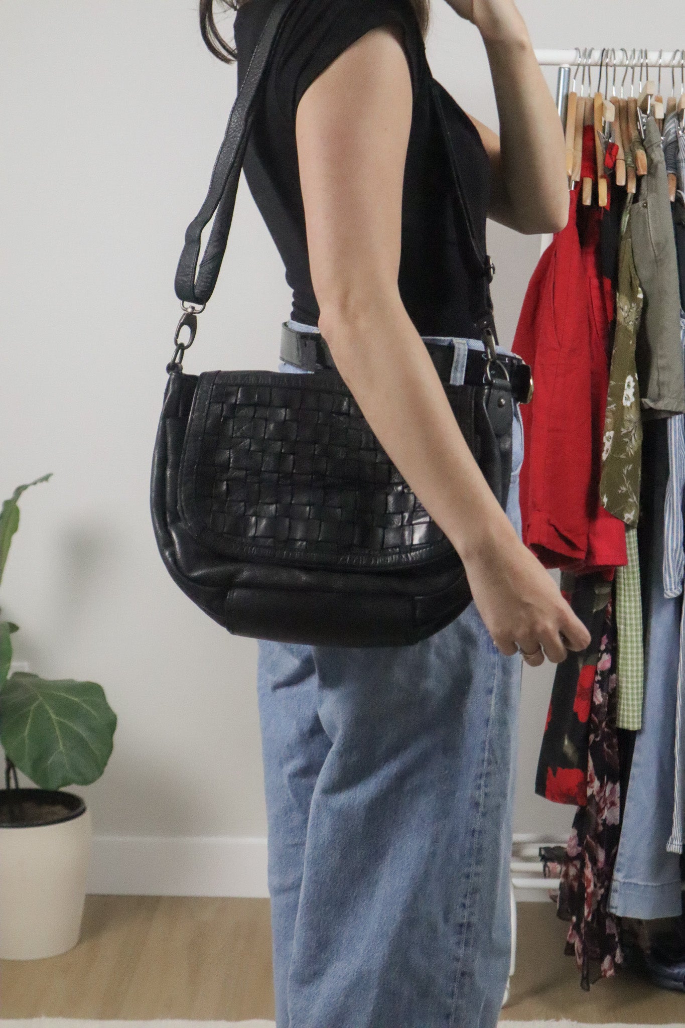 Made in Italy x Vintage x Leather Woven Purse