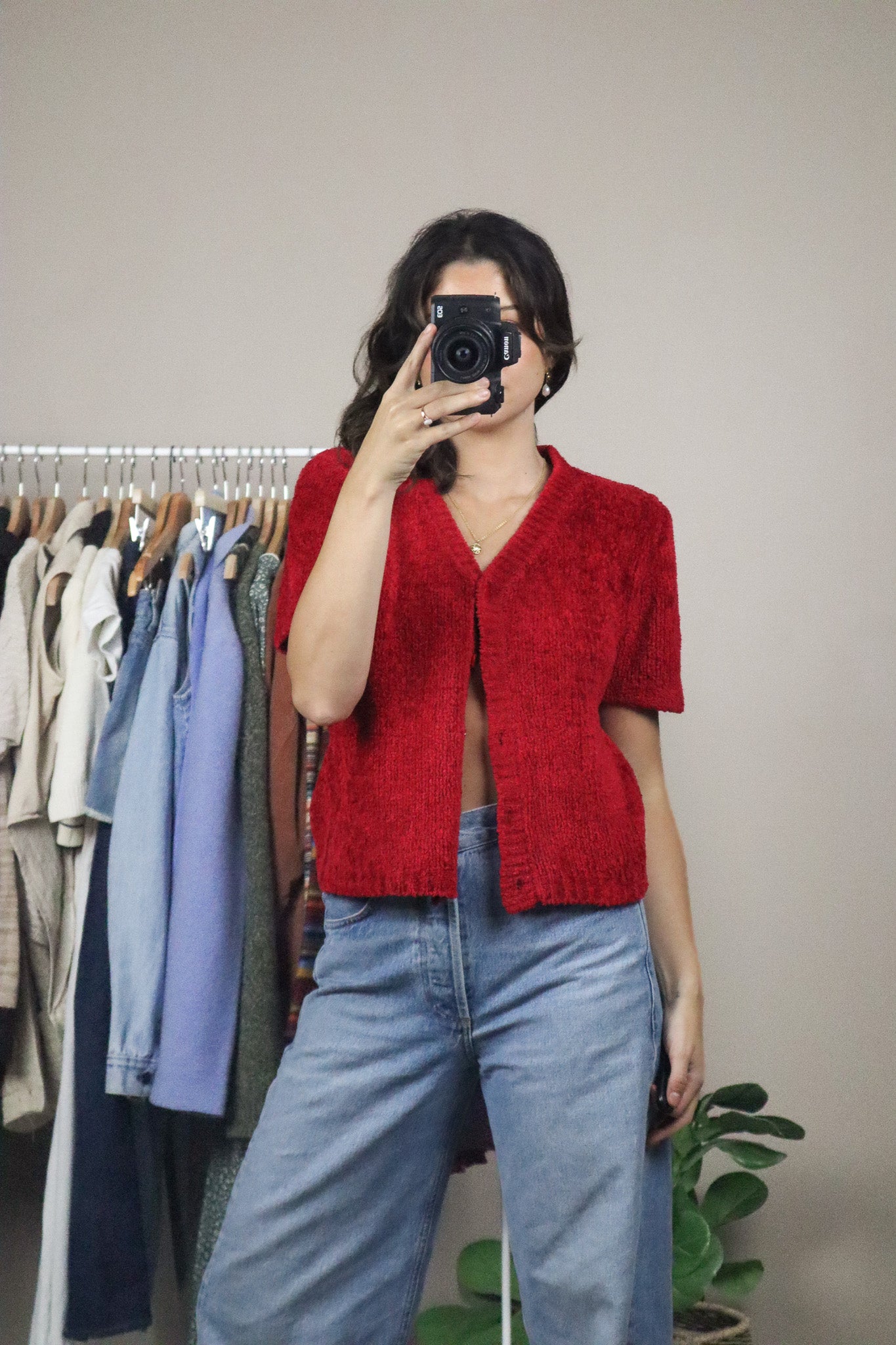 Vintage x Chenille Cropped Cardigan (M)