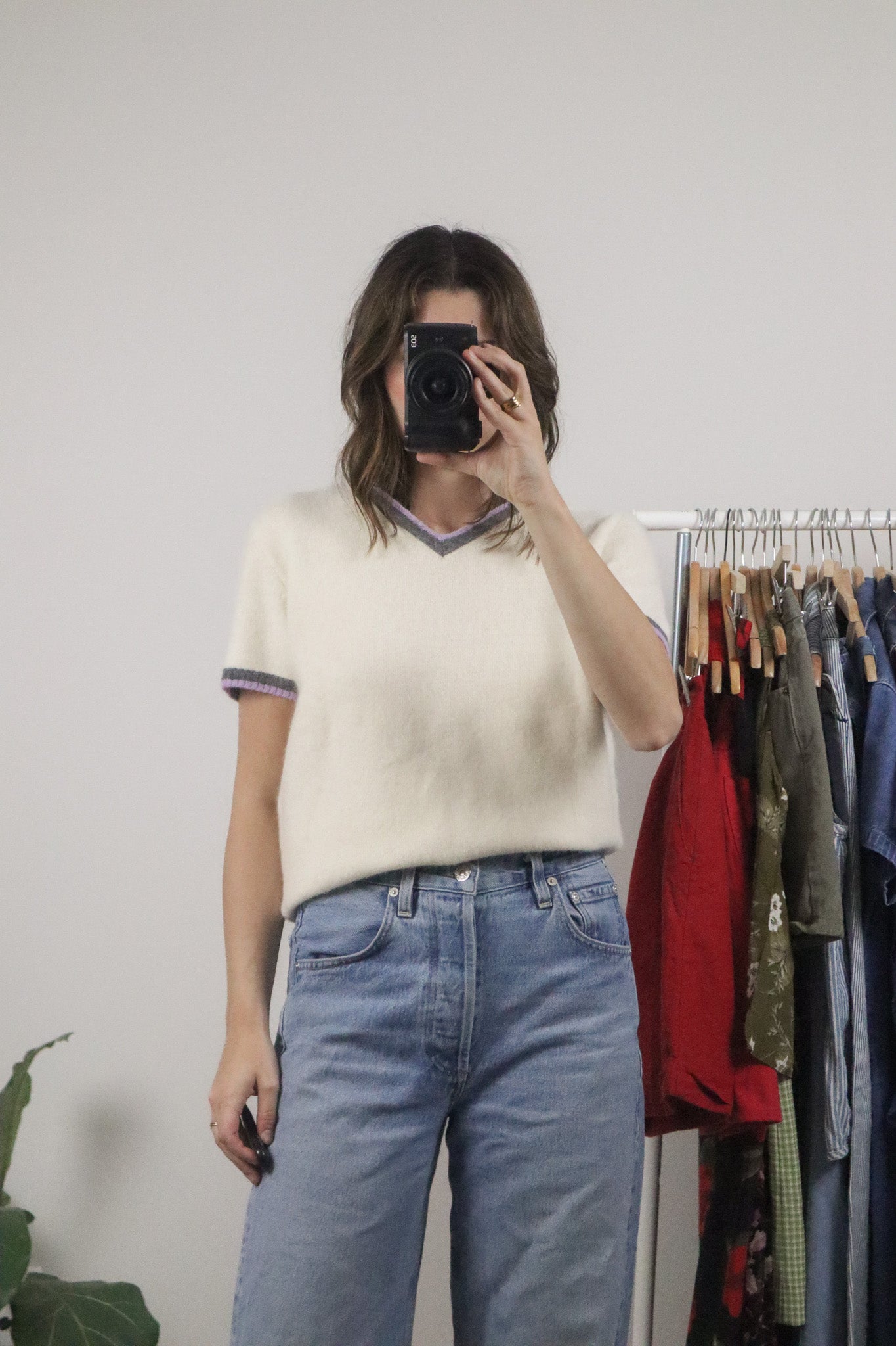 Vintage x Wool Angora Short Sleeve Knit (M)