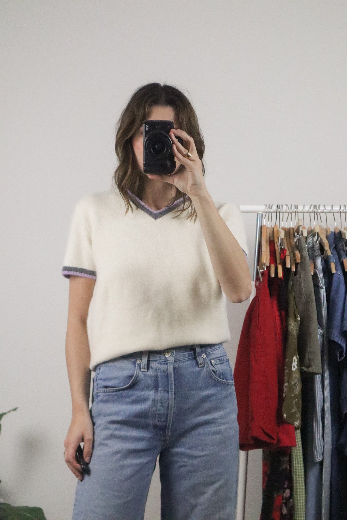 Vintage x Wool Angora Short Sleeve Knit (M)