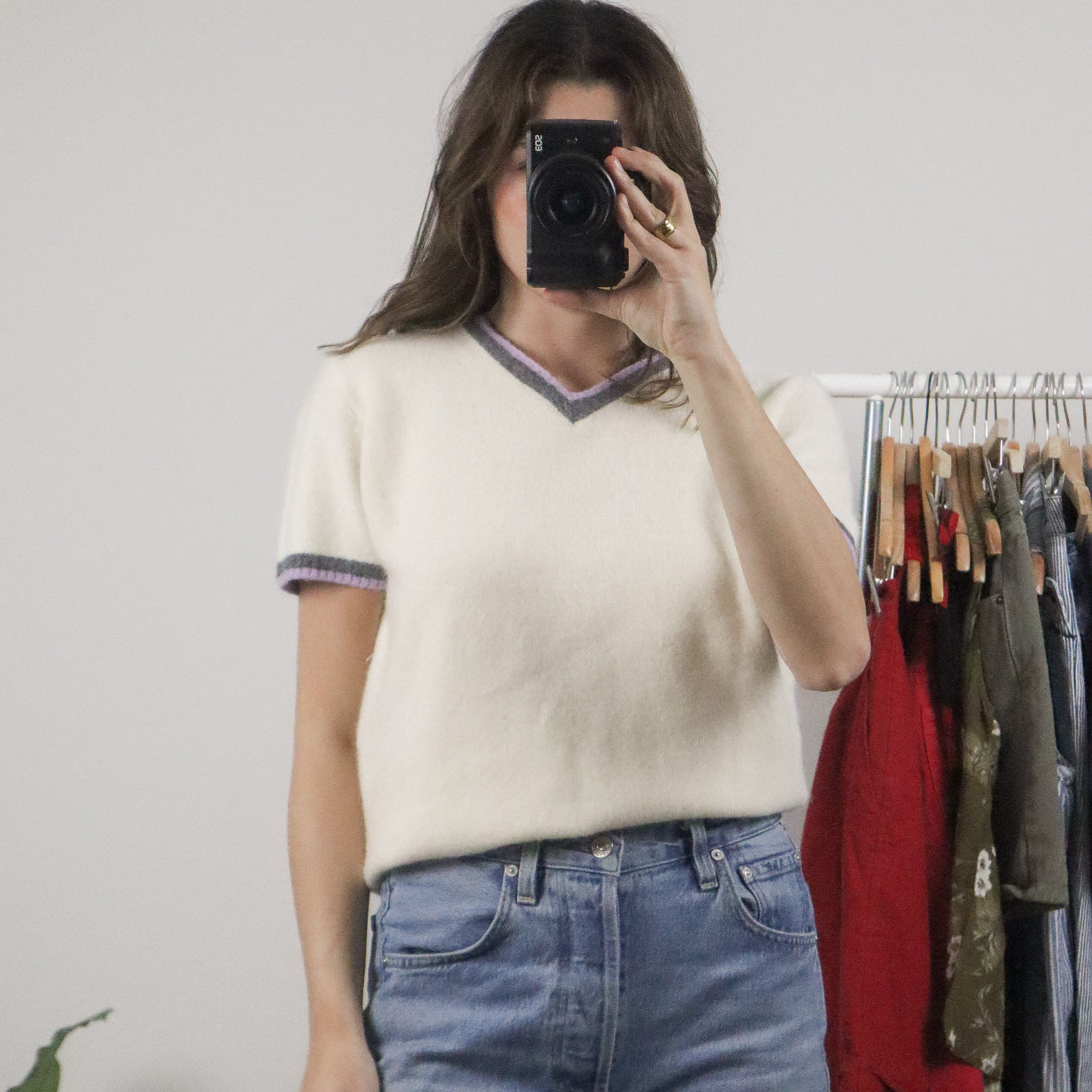 Vintage x Wool Angora Short Sleeve Knit (M)