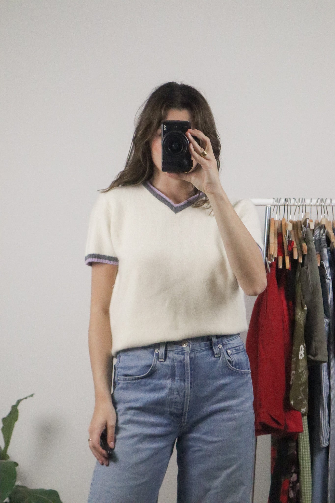 Vintage x Wool Angora Short Sleeve Knit (M)