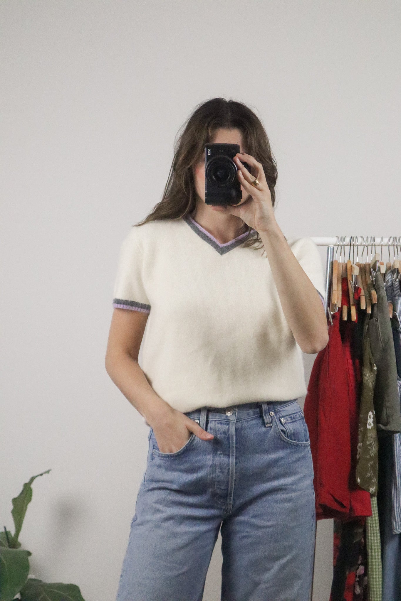 Vintage x Wool Angora Short Sleeve Knit (M)