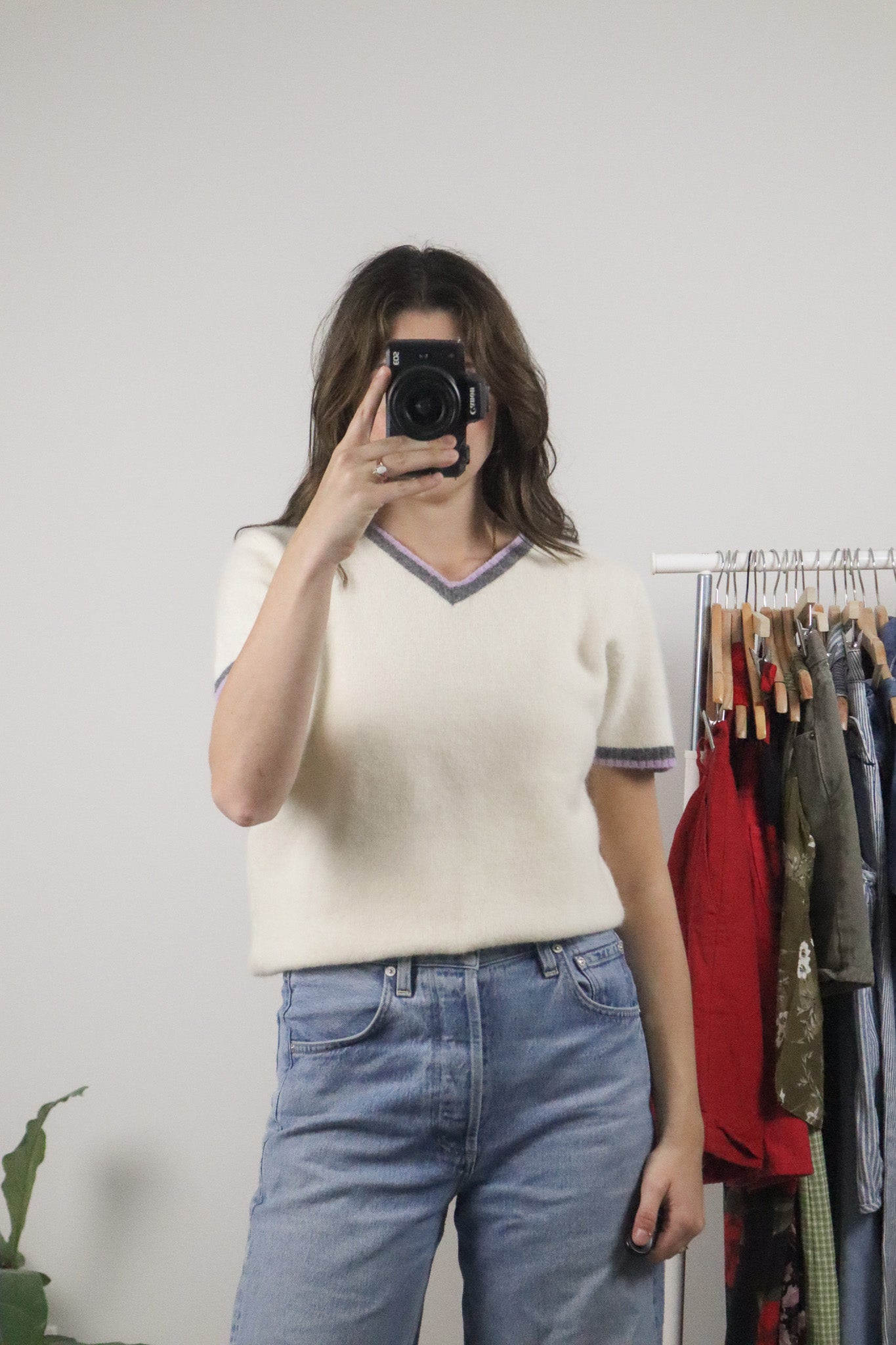 Vintage x Wool Angora Short Sleeve Knit (M)