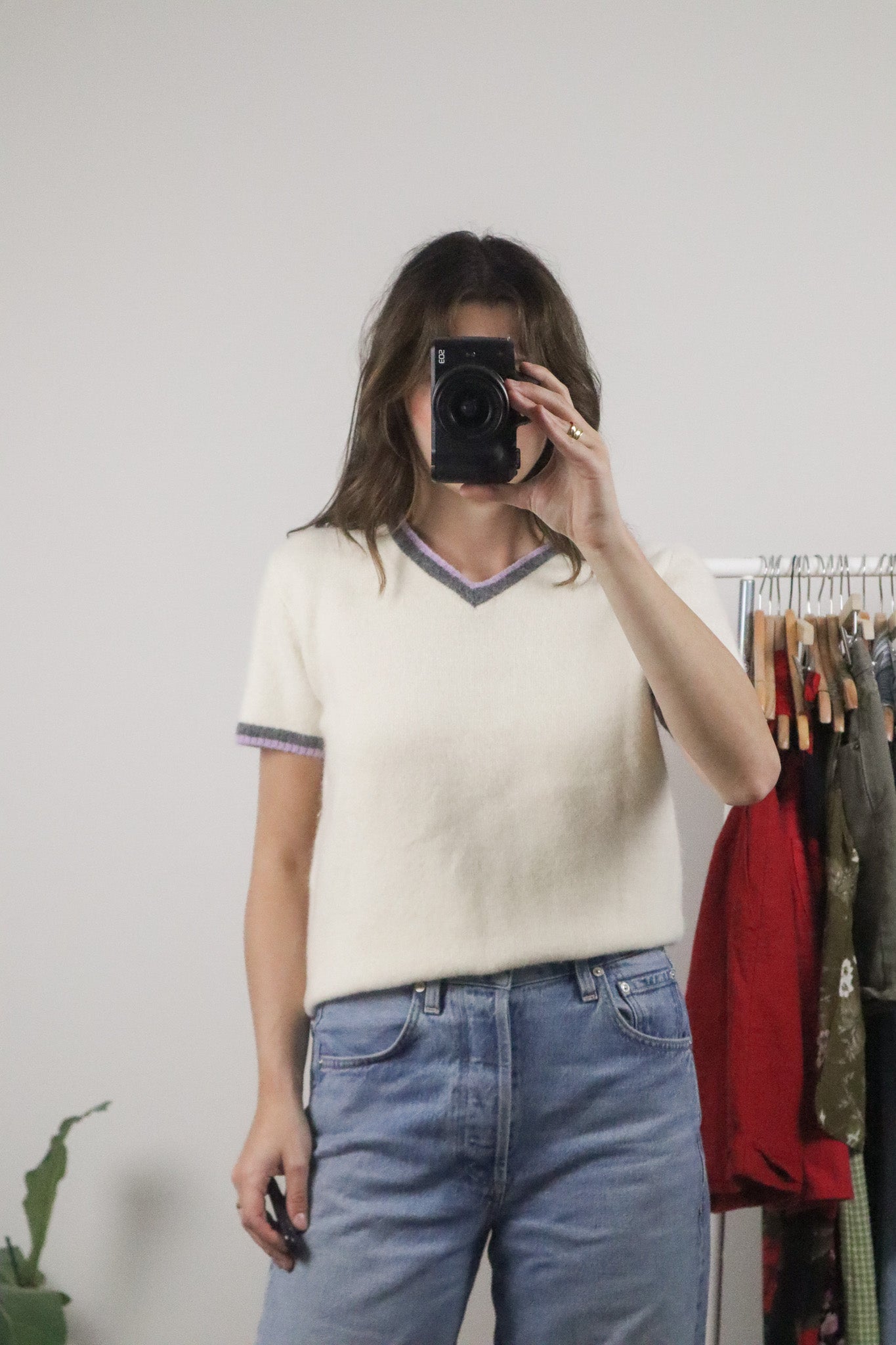 Vintage x Wool Angora Short Sleeve Knit (M)