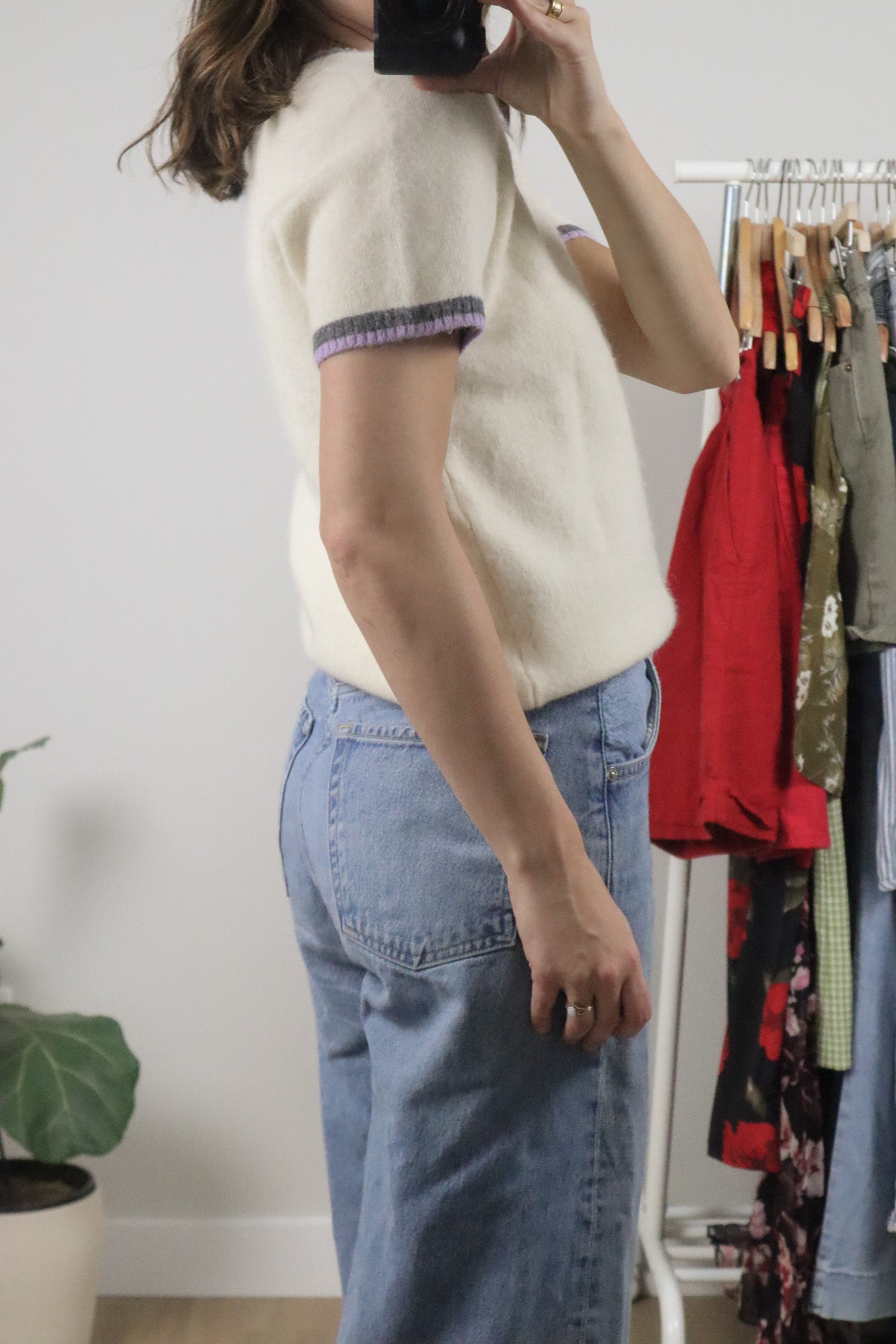 Vintage x Wool Angora Short Sleeve Knit (M)