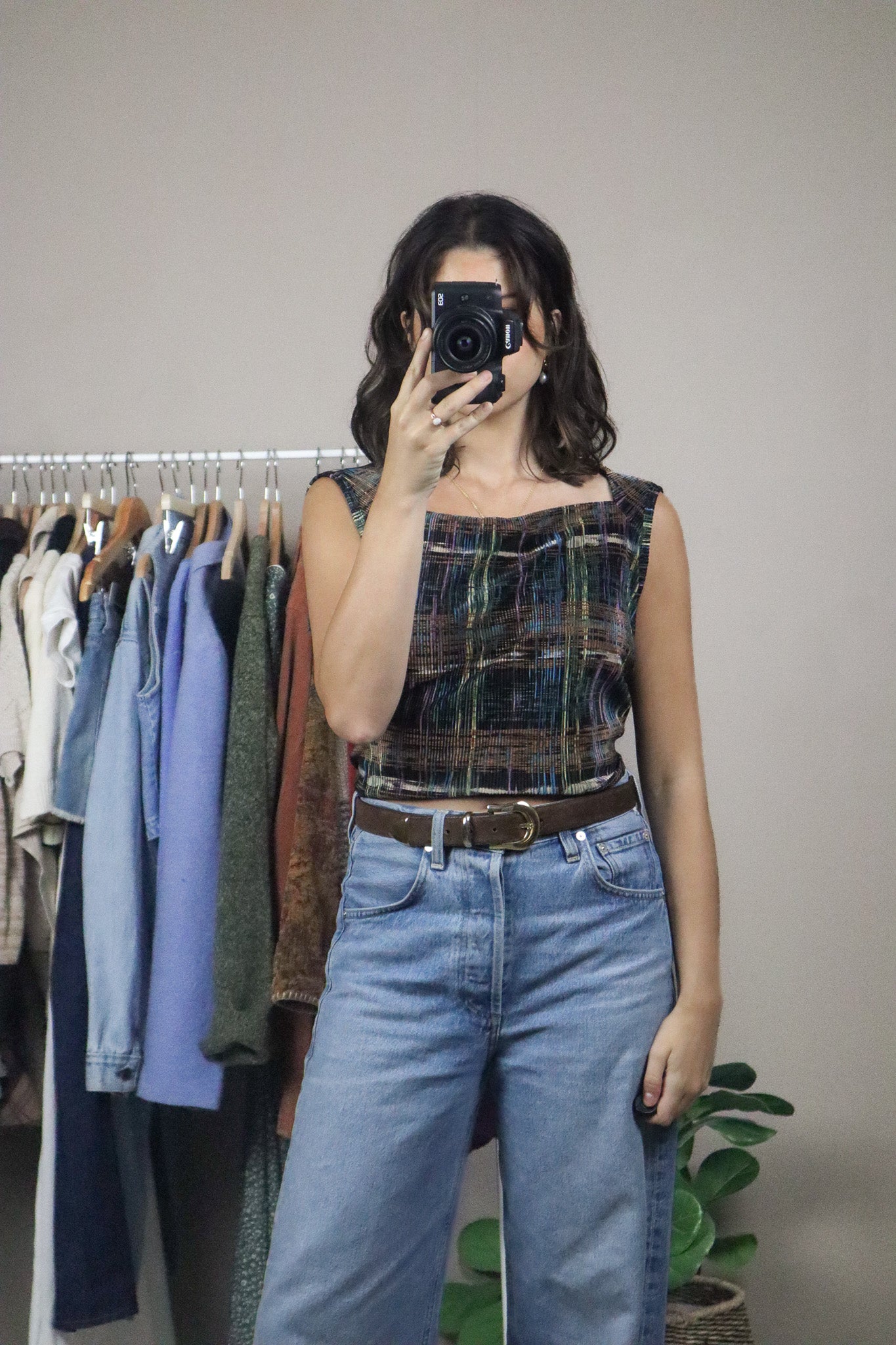 Vintage x Square-Neck T-Shirt (L)