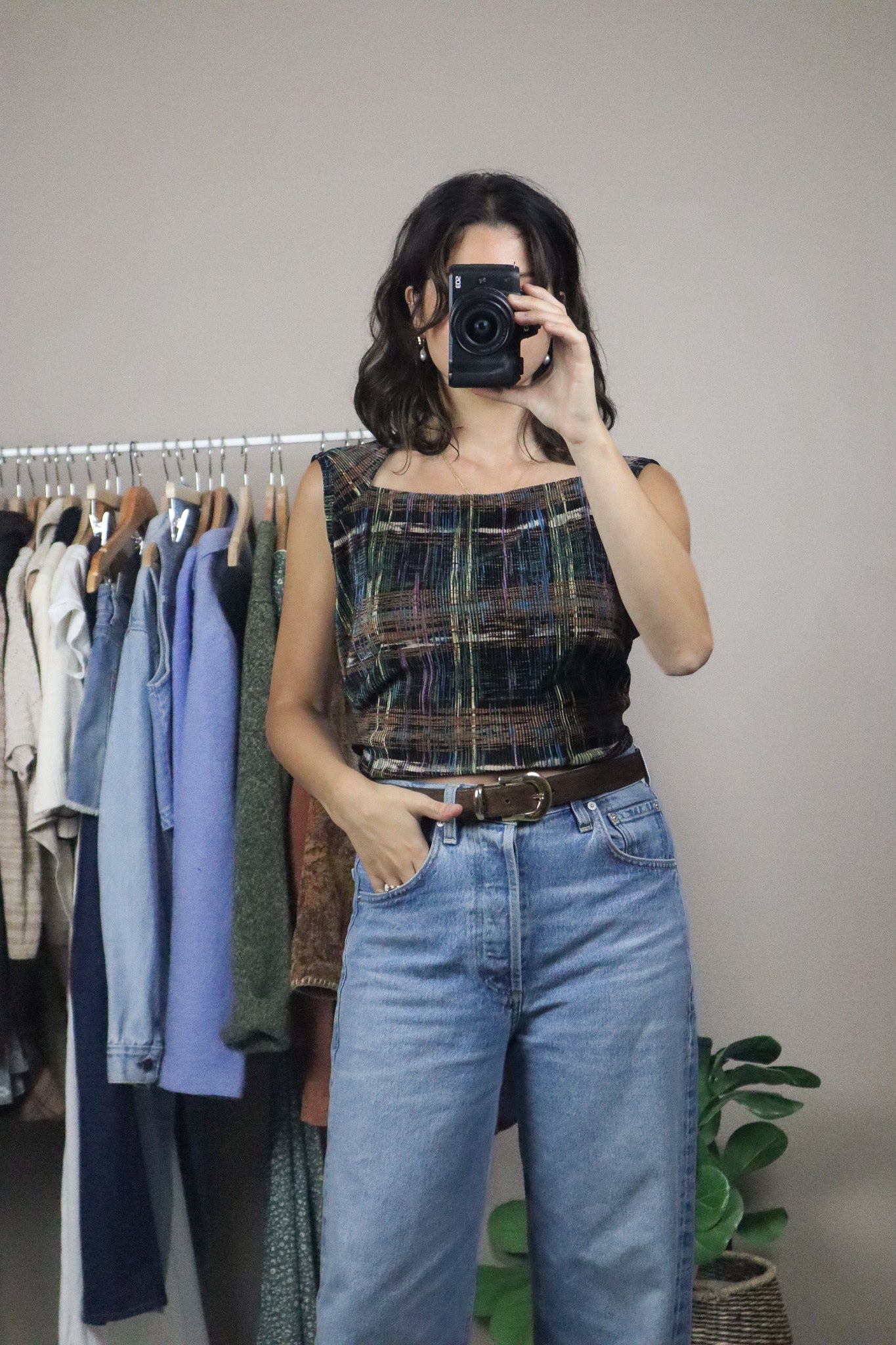 Vintage x Square-Neck T-Shirt (L)