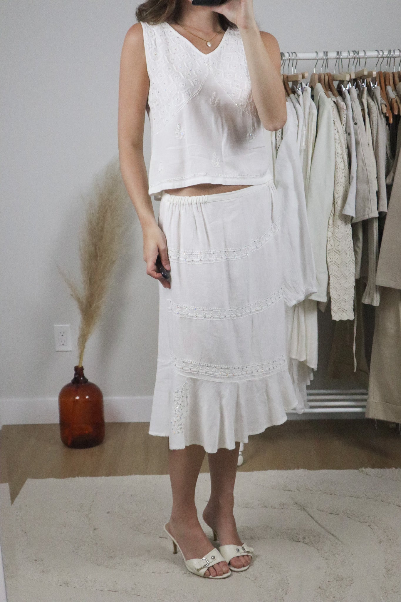 Vintage x Sequin Linen Blend Two-Piece Set (S)