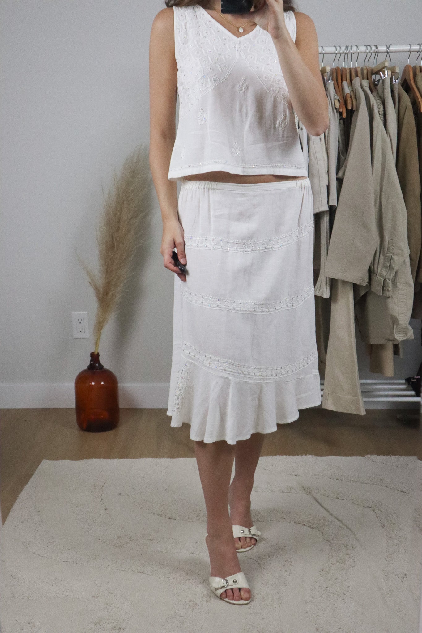 Vintage x Sequin Linen Blend Two-Piece Set (S)