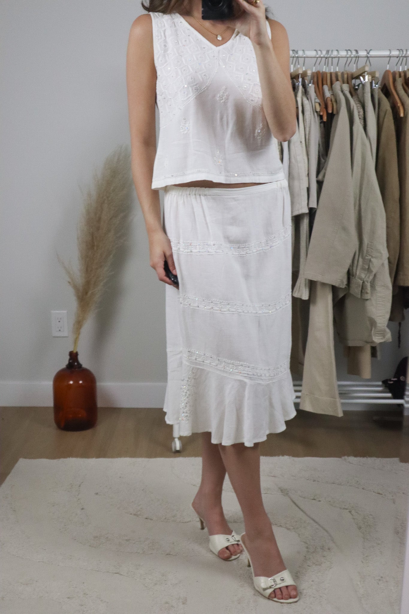 Vintage x Sequin Linen Blend Two-Piece Set (S)