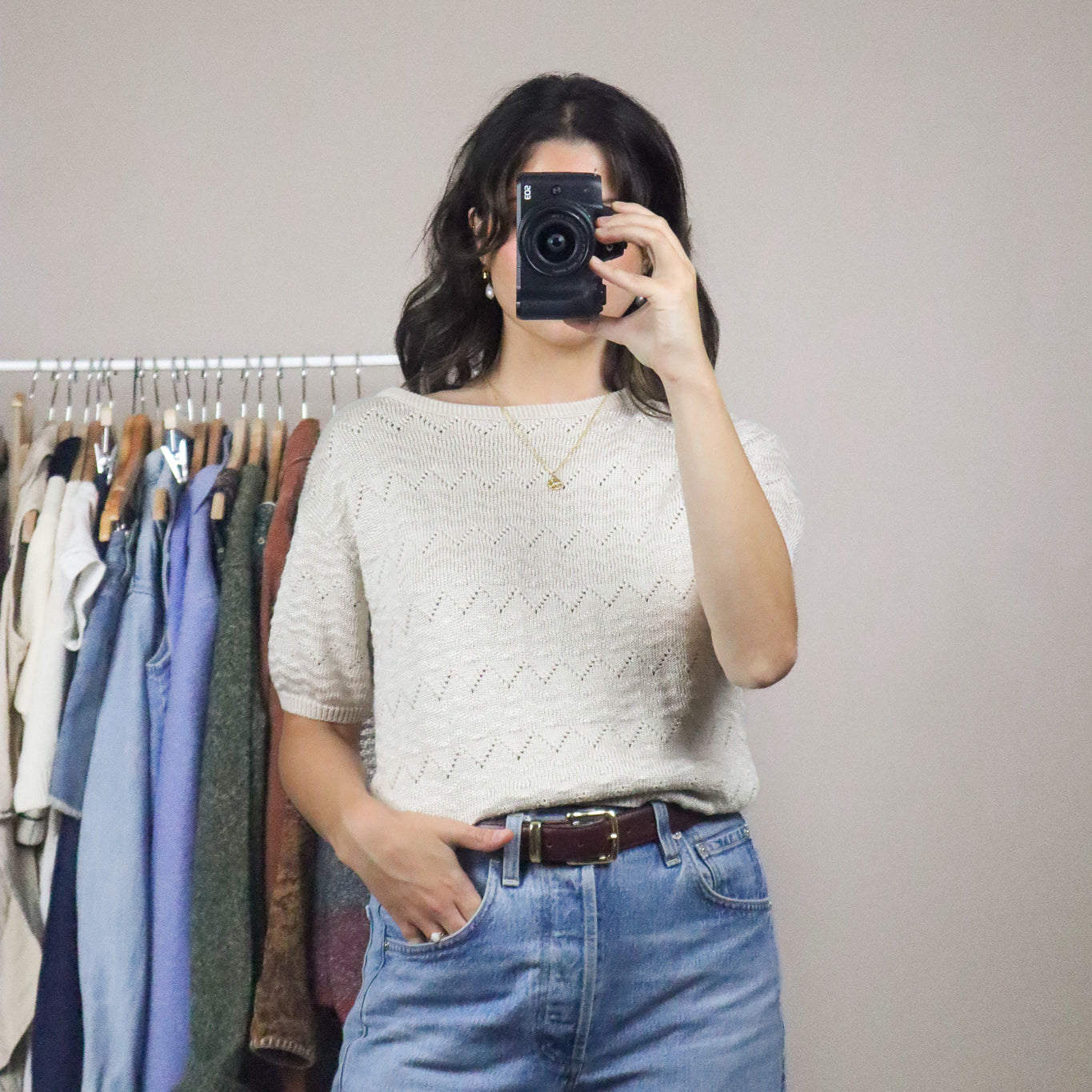 Vintage x Short-Sleeve Knit (M)