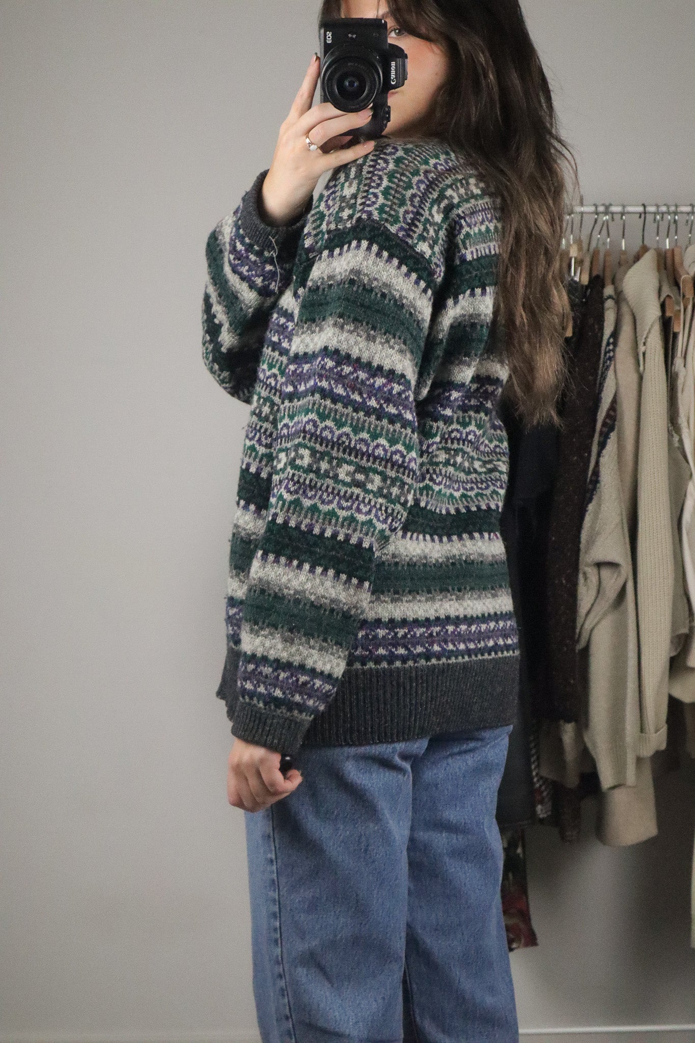 Vintage x Wool Pattern Sweater (S/M)