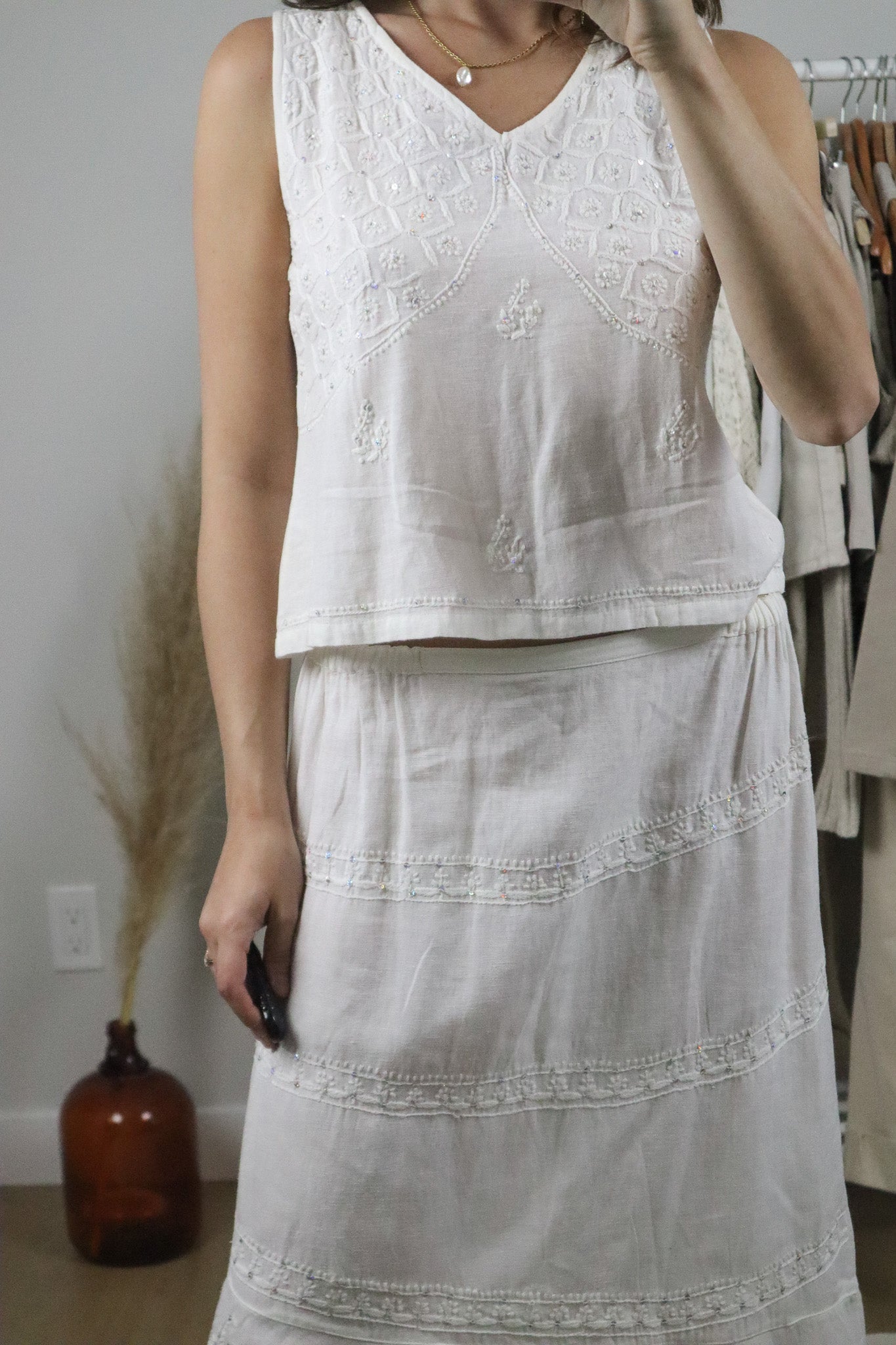 Vintage x Sequin Linen Blend Two-Piece Set (S)