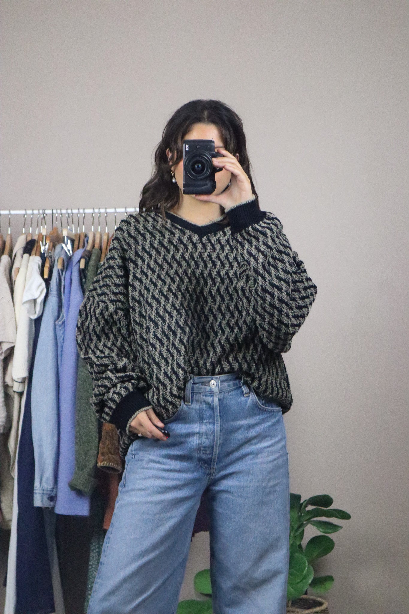 Made in Korea x Vintage x Patterned Sweater (XL)