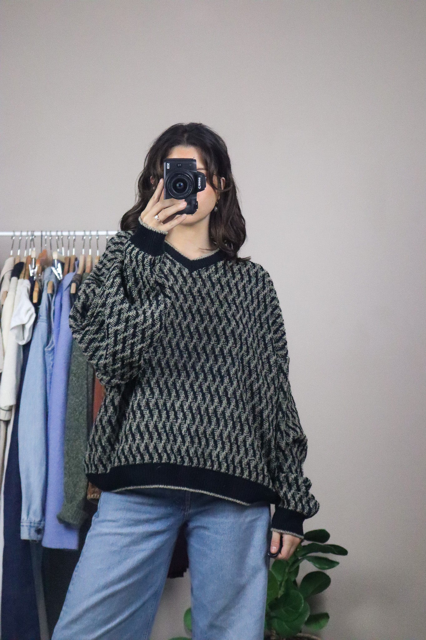 Made in Korea x Vintage x Patterned Sweater (XL)