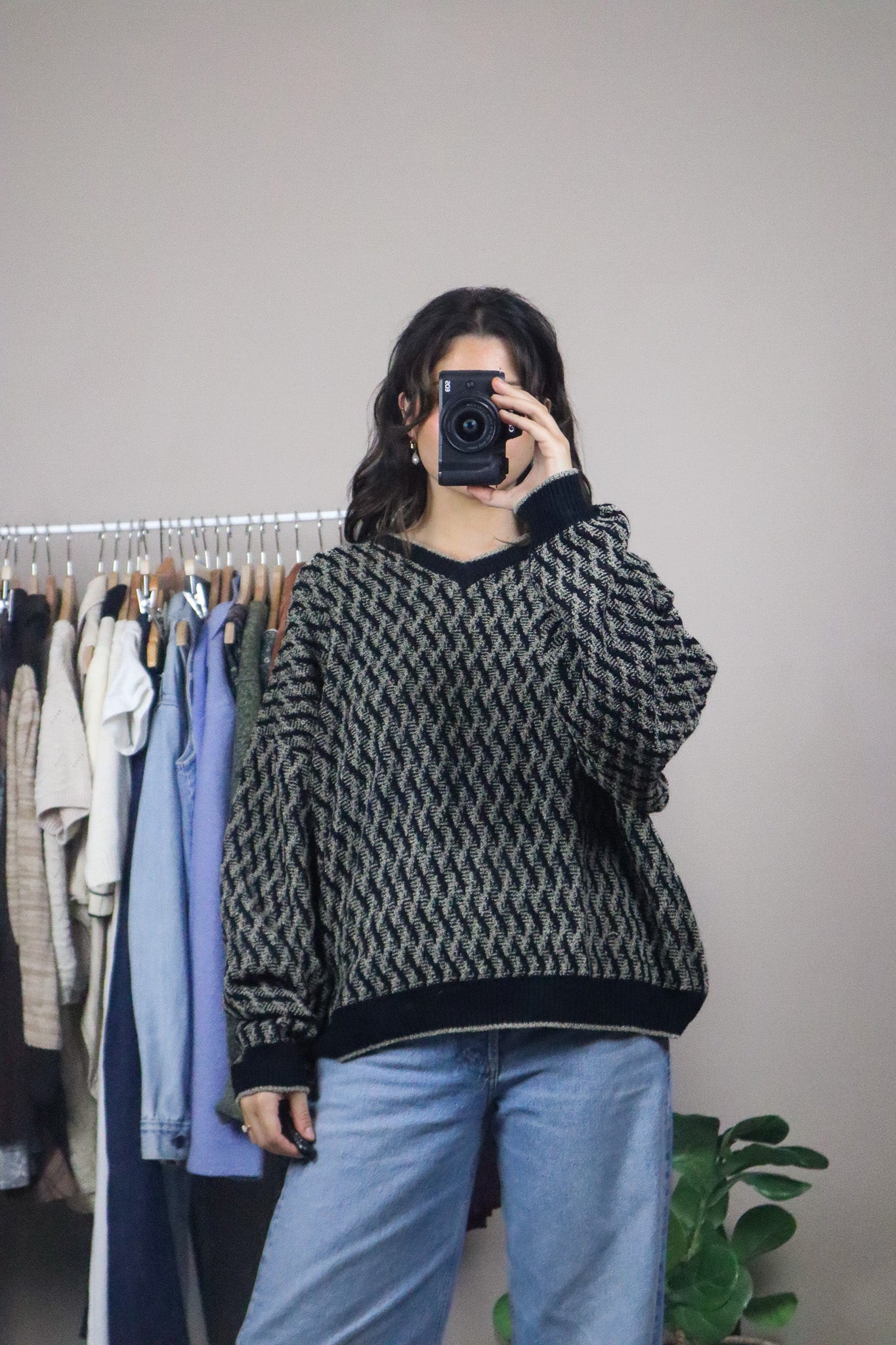 Made in Korea x Vintage x Patterned Sweater (XL)