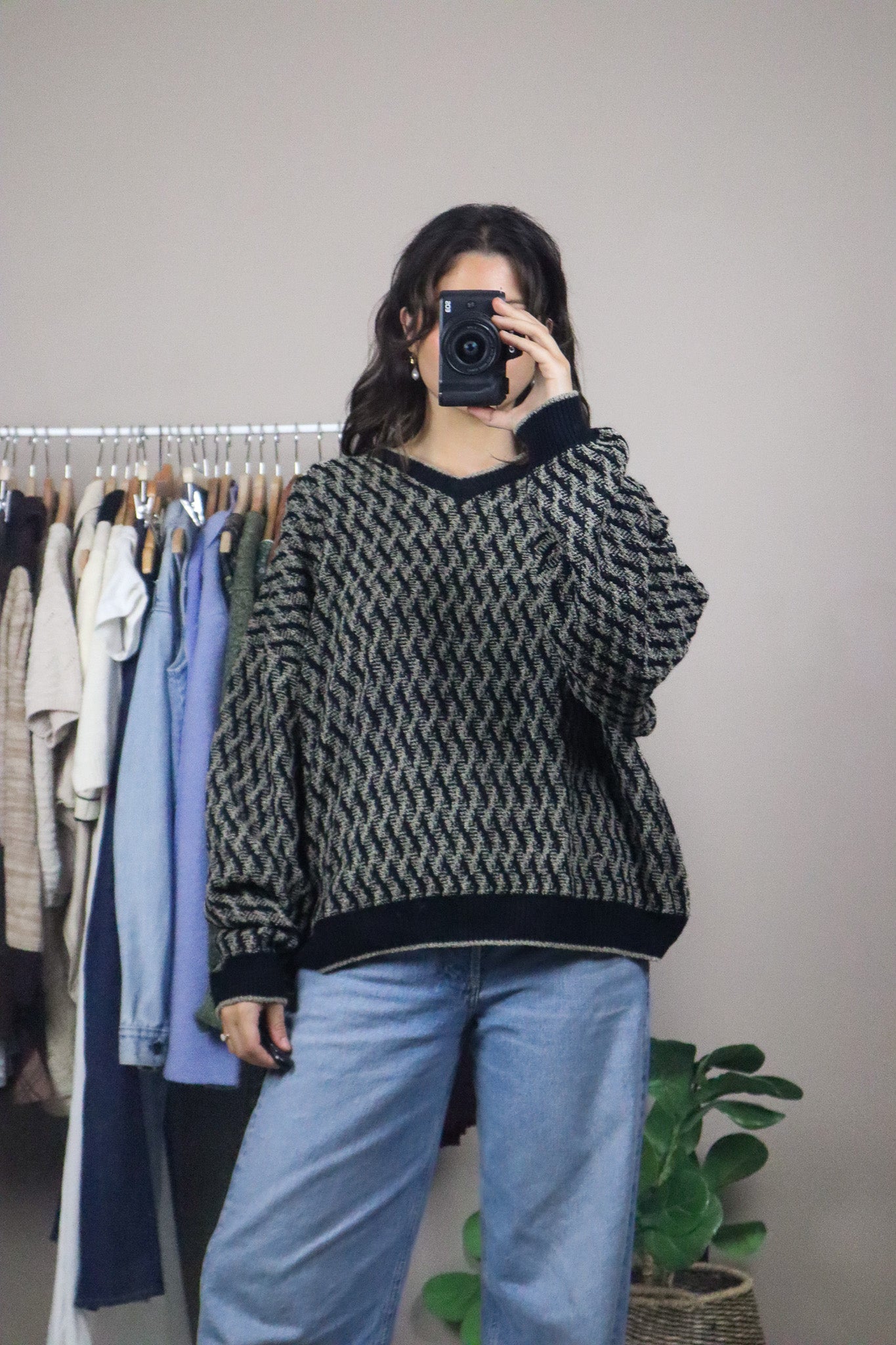 Made in Korea x Vintage x Patterned Sweater (XL)